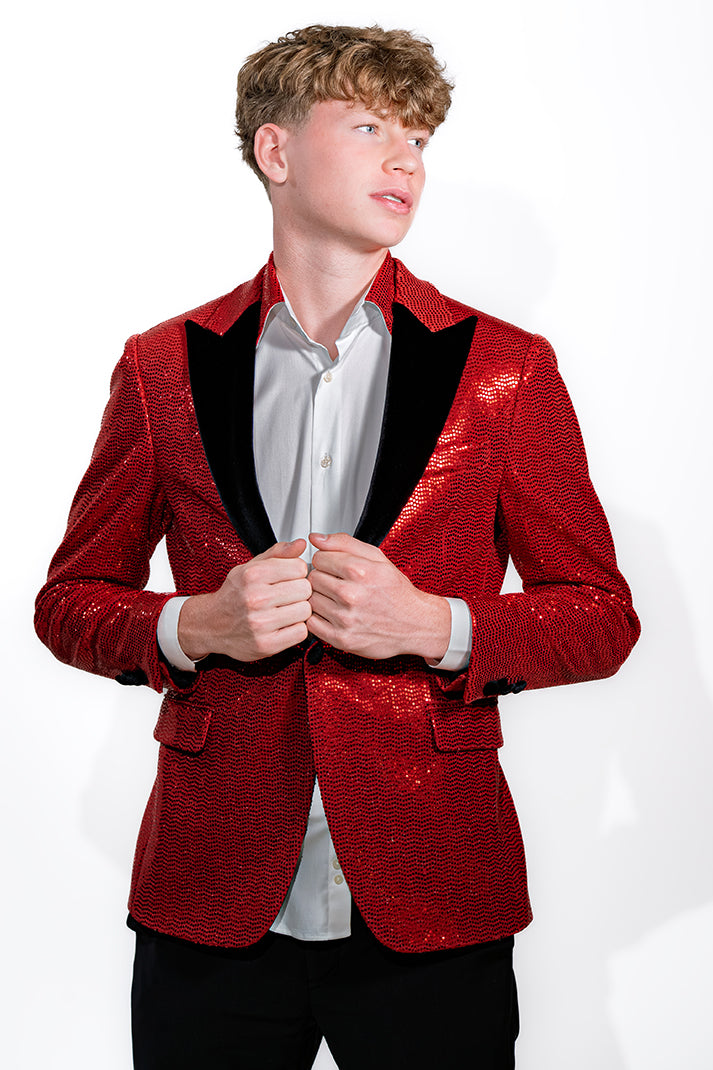 Valnti Red/White Sequence Suit