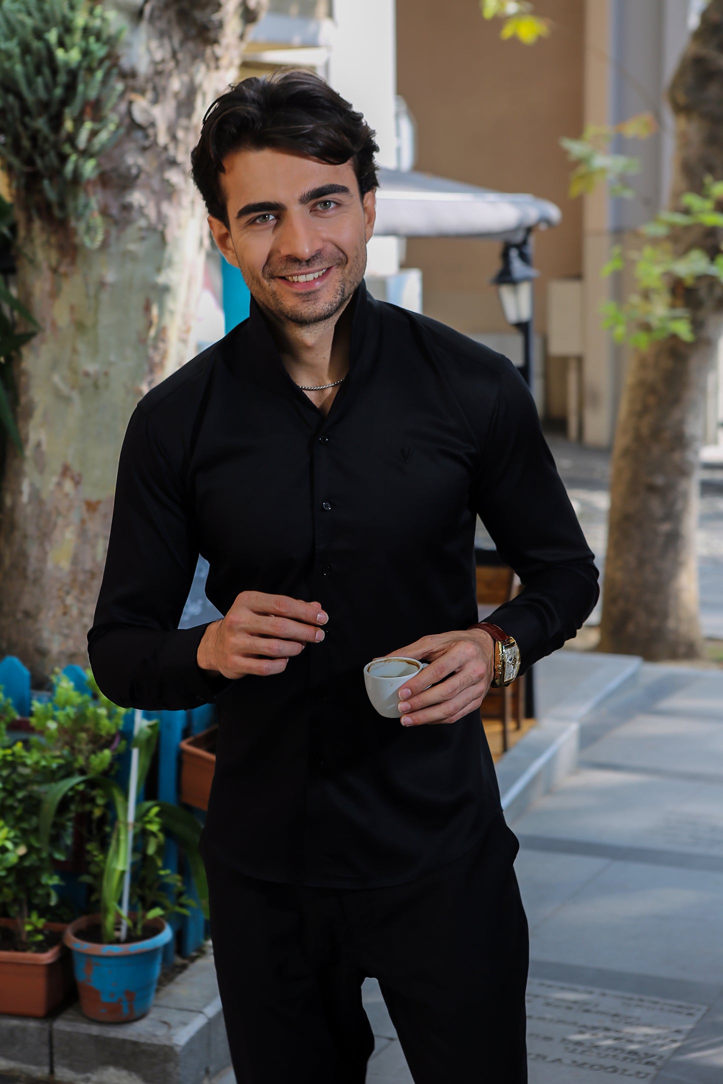 Black Fly Collar dress shirt
