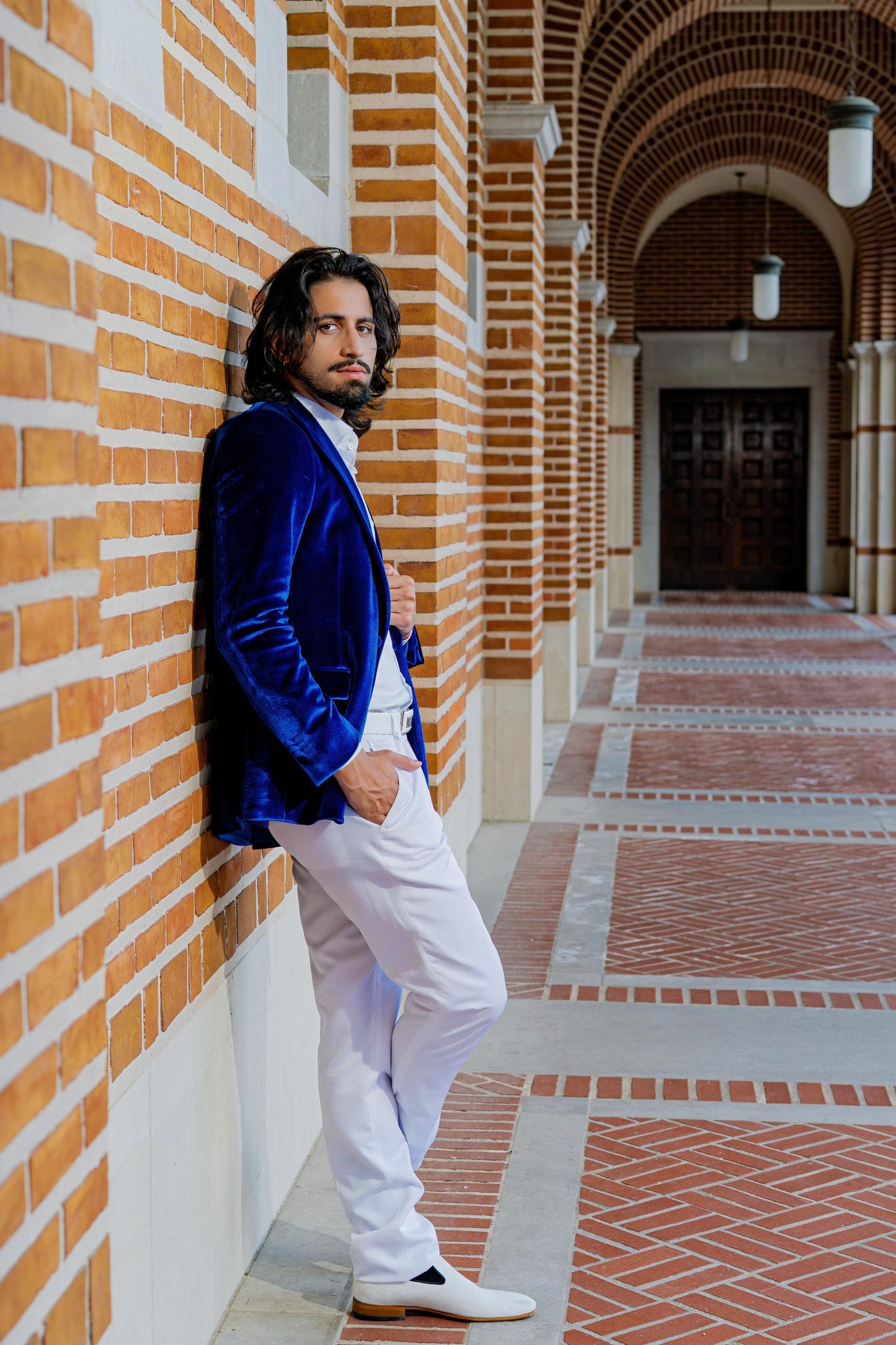 Luxury Royal Blue Velvet Blazer for Men