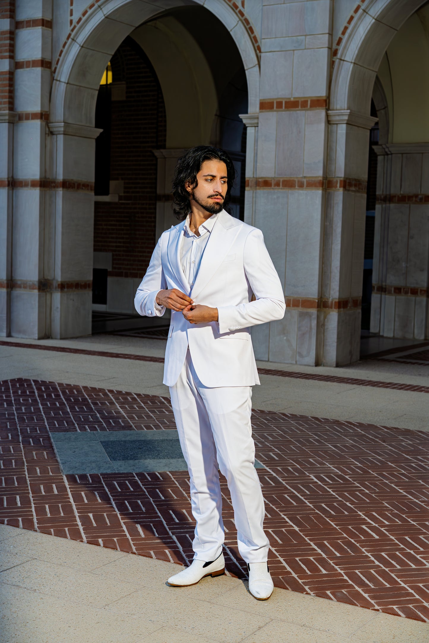 Elegant all-white formal styling