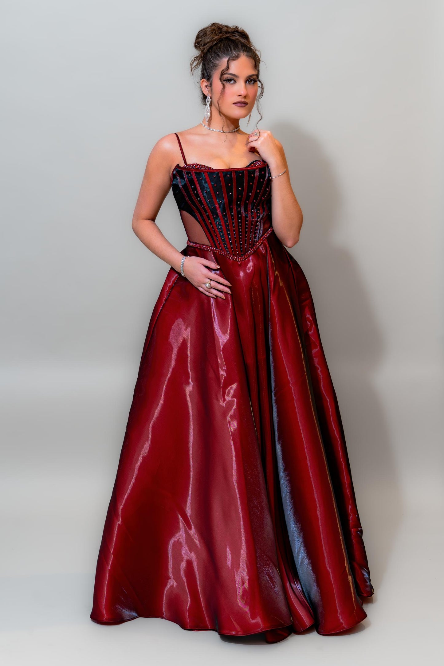 Crimson Royale Corset Gown