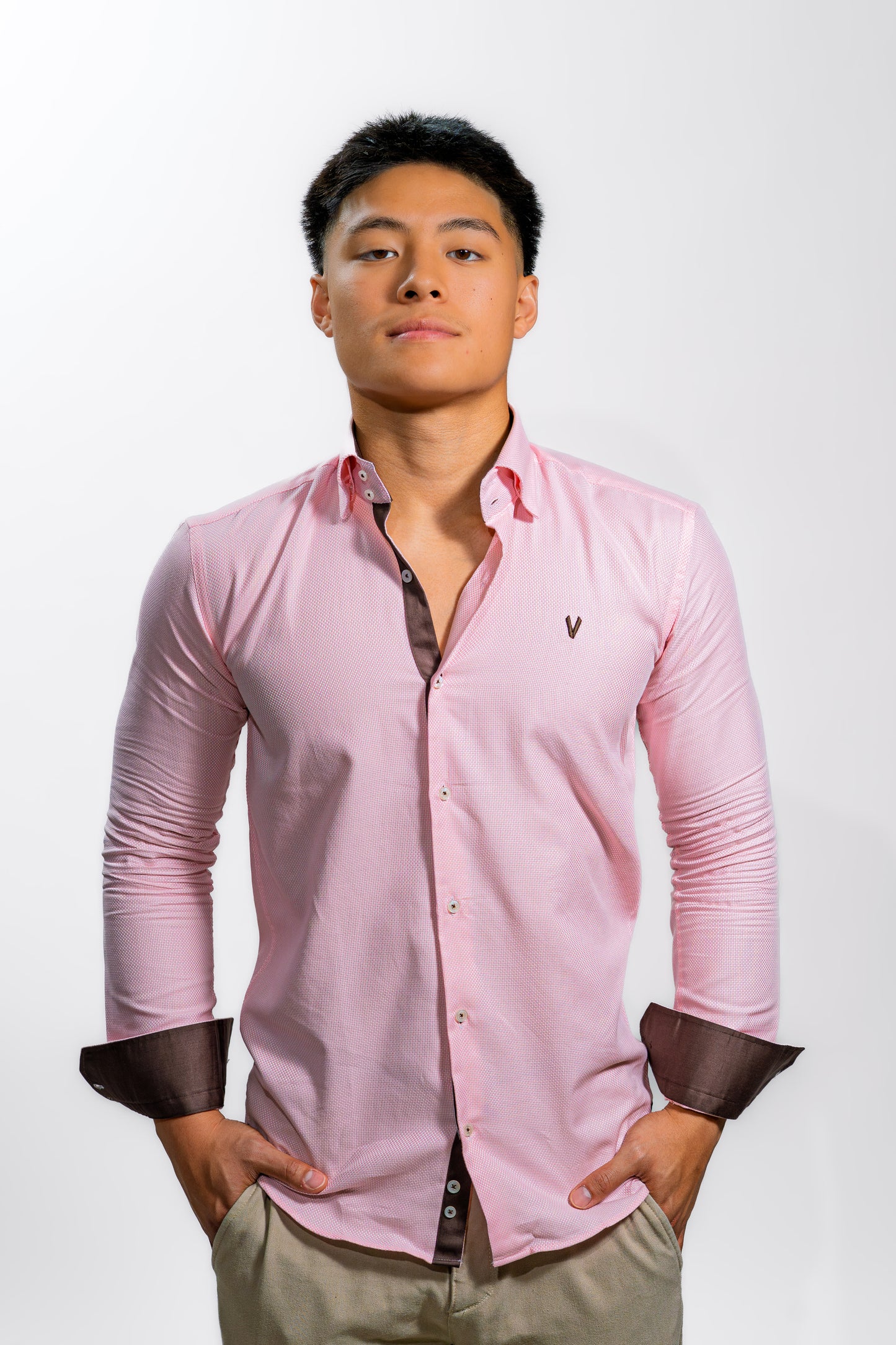 Men’s Light Pink Slim Fit Prom Shirt