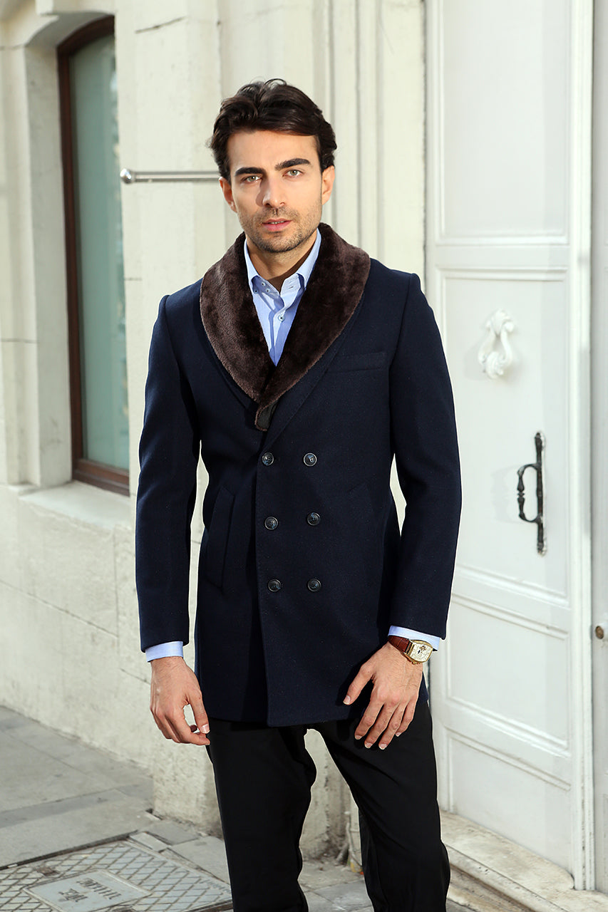 Navy Blue Overcoat