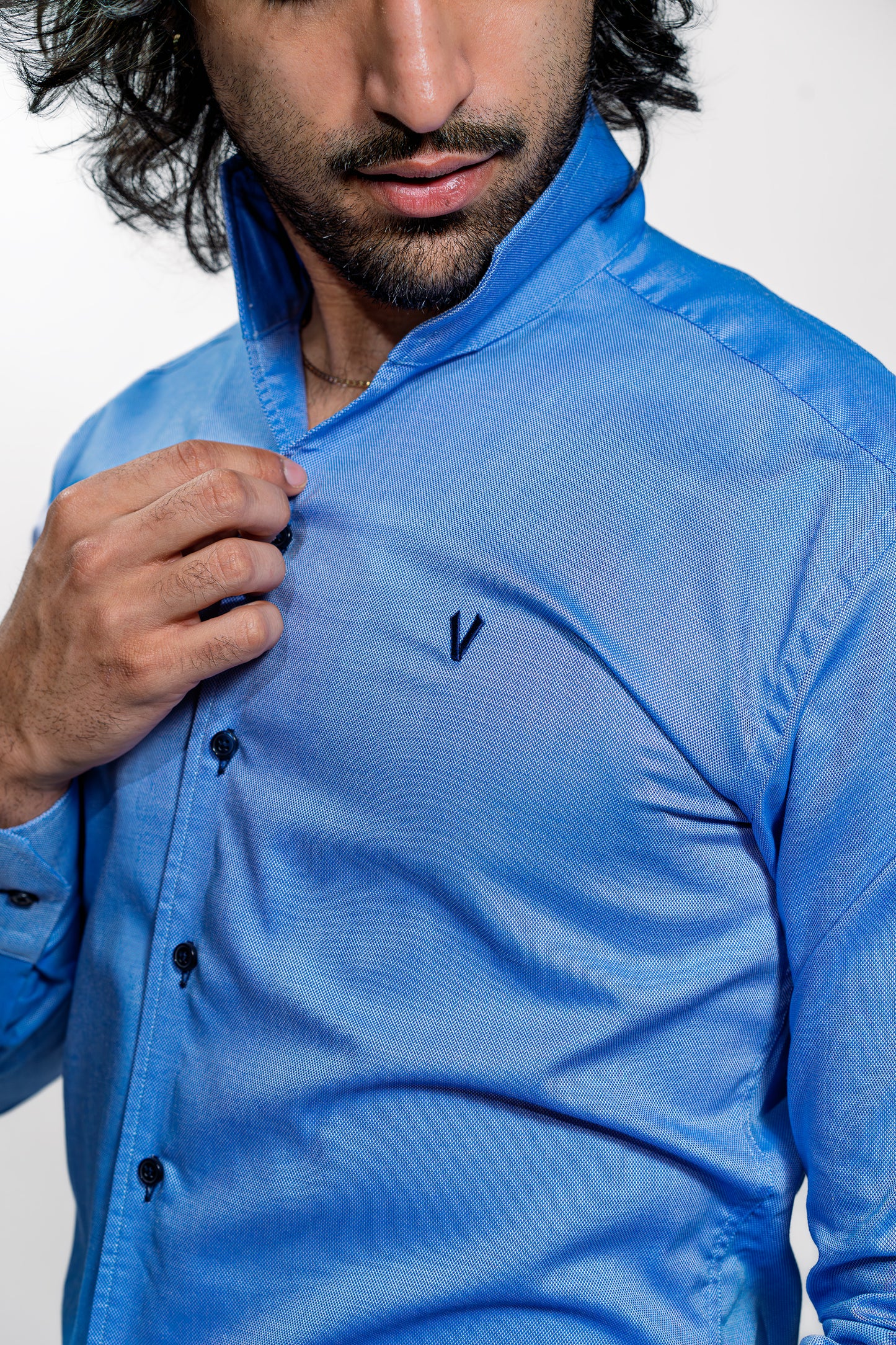 Valnti Blue Fly Collar Shirt