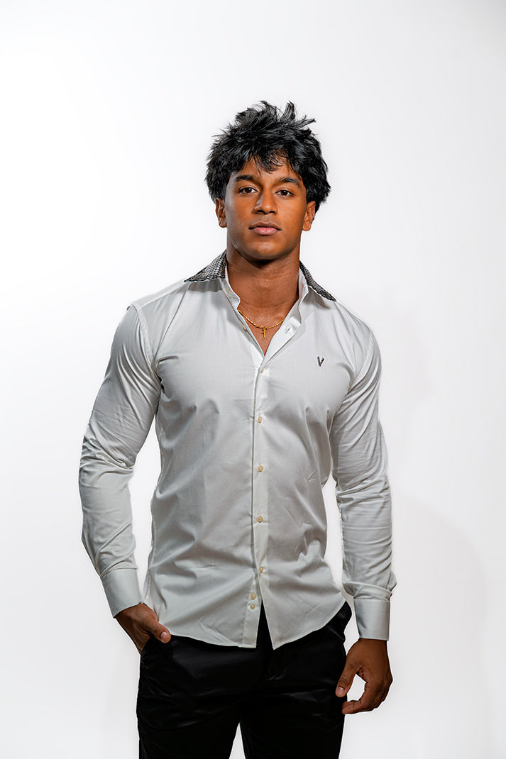 Valnti White/Silver Sequence Suit