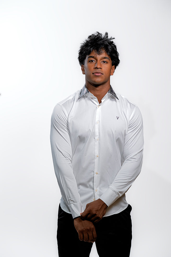 Valnti White/Silver Sequence Suit