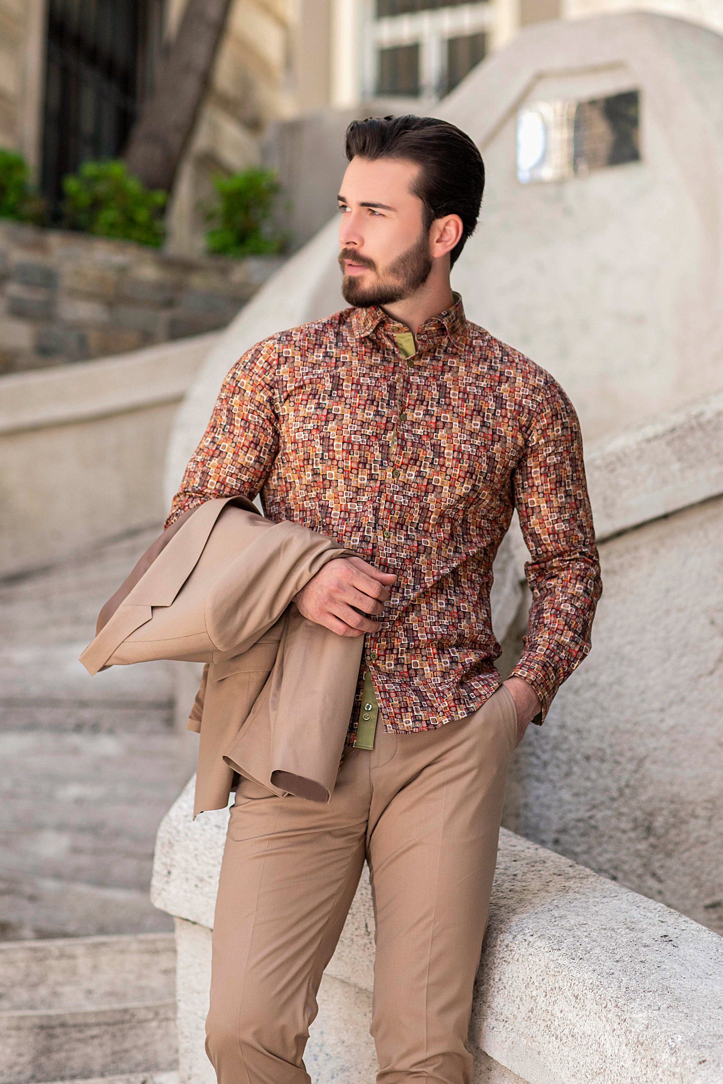 Olive Wood Moda Dress Shirt