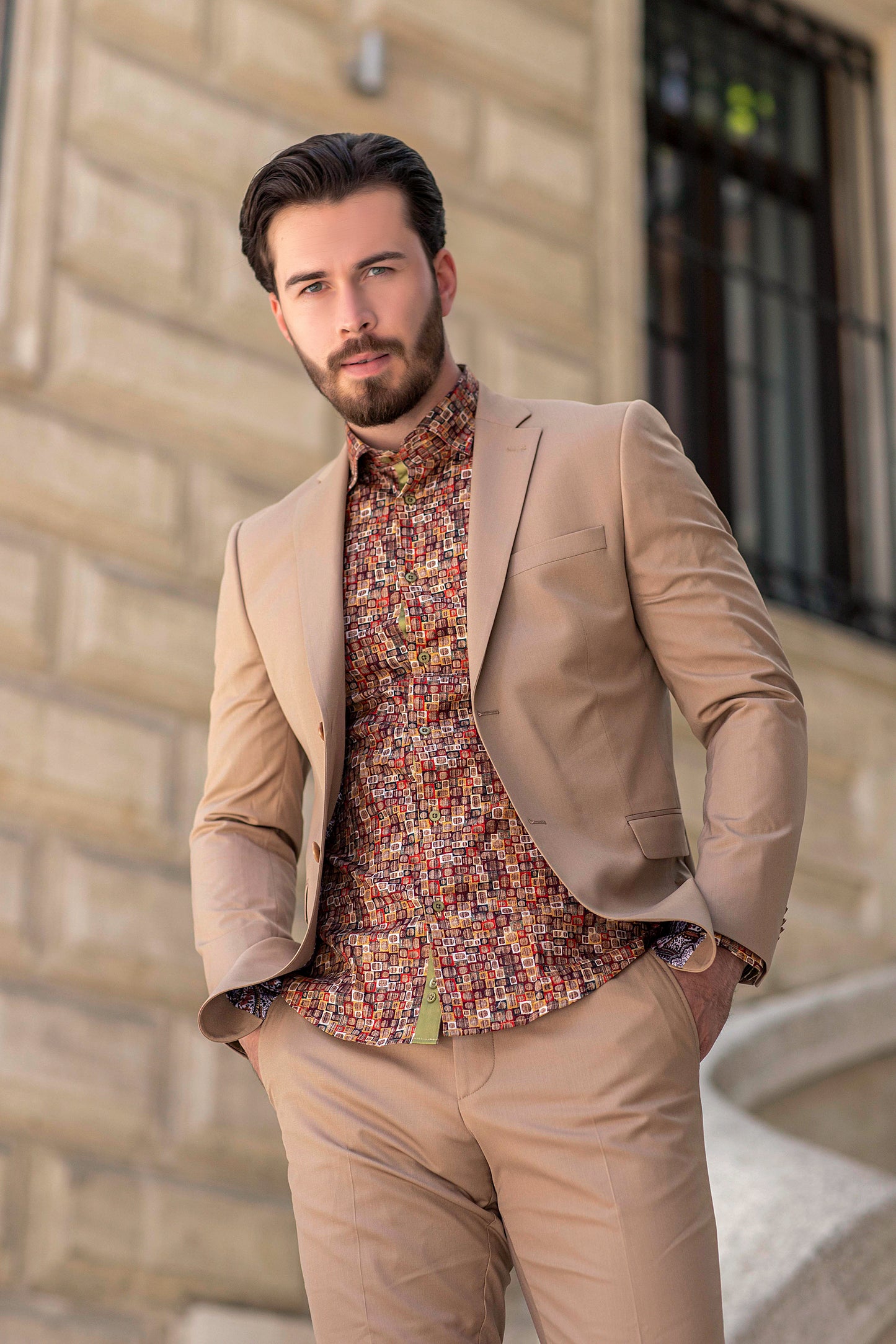 Olive Wood Moda Dress Shirt with suit