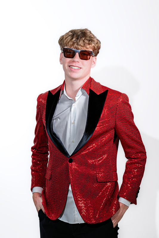 Valnti Red/White Sequence Suit