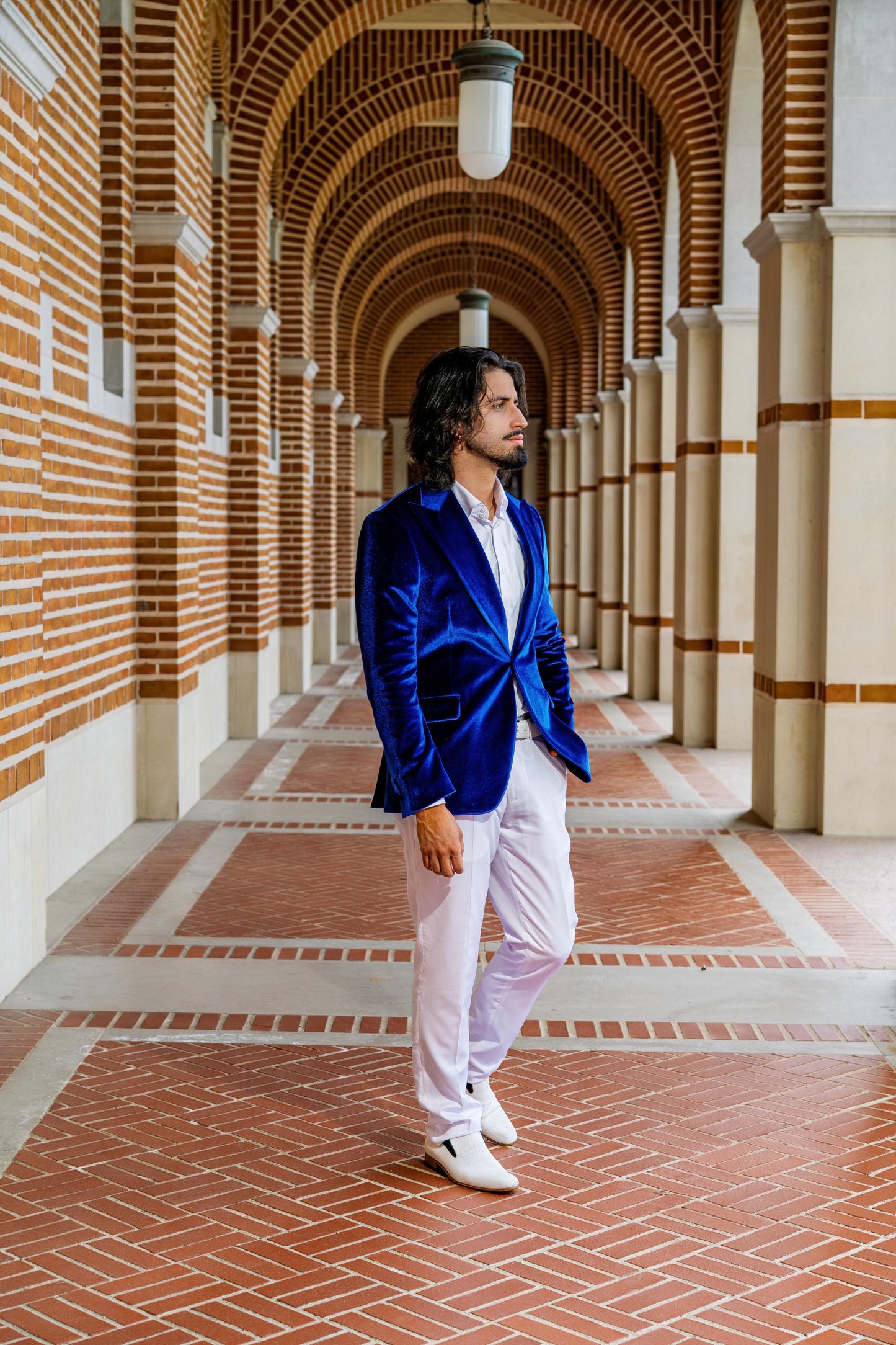Luxury Royal Blue Velvet Blazer for Men