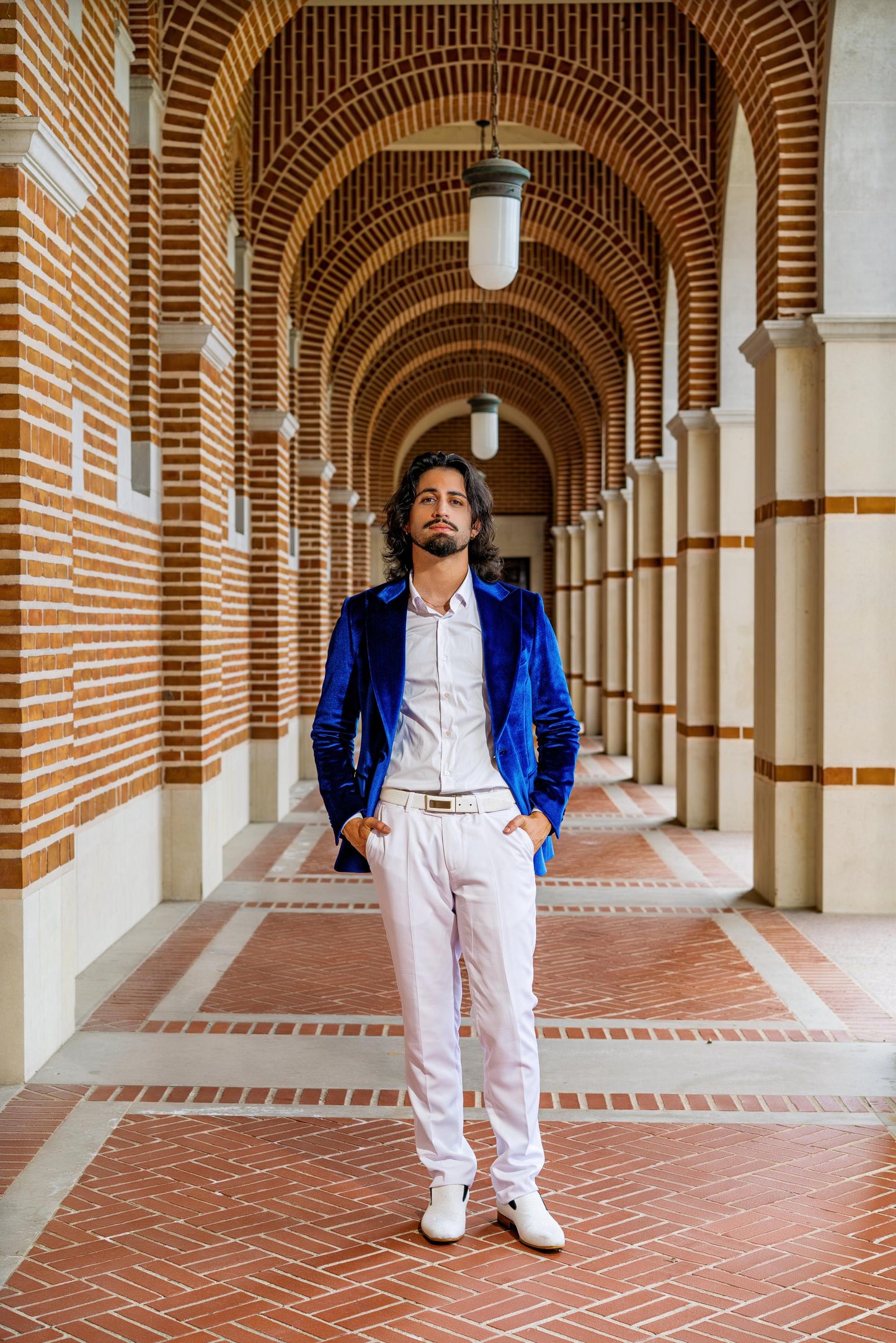Luxury Royal Blue Velvet Blazer for Men