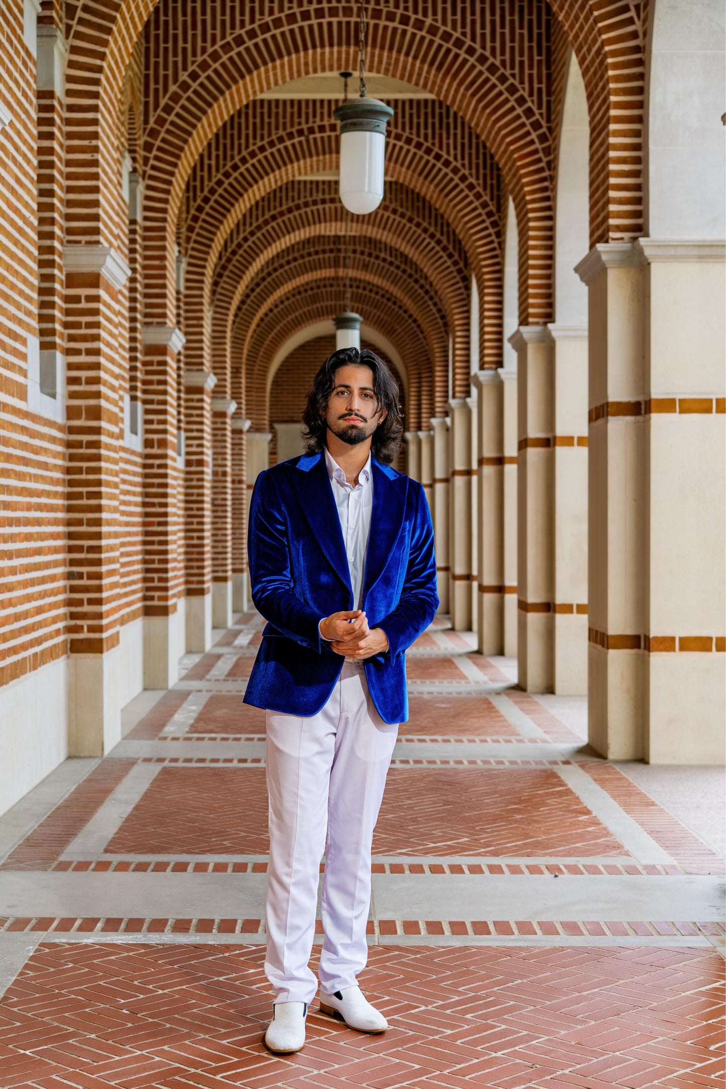 Luxury Royal Blue Velvet Blazer for Men