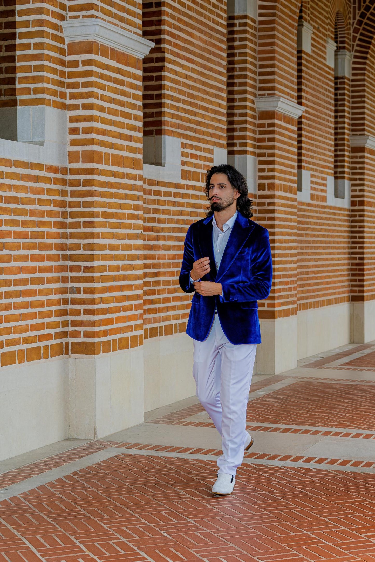 Luxury Royal Blue Velvet Blazer for Men