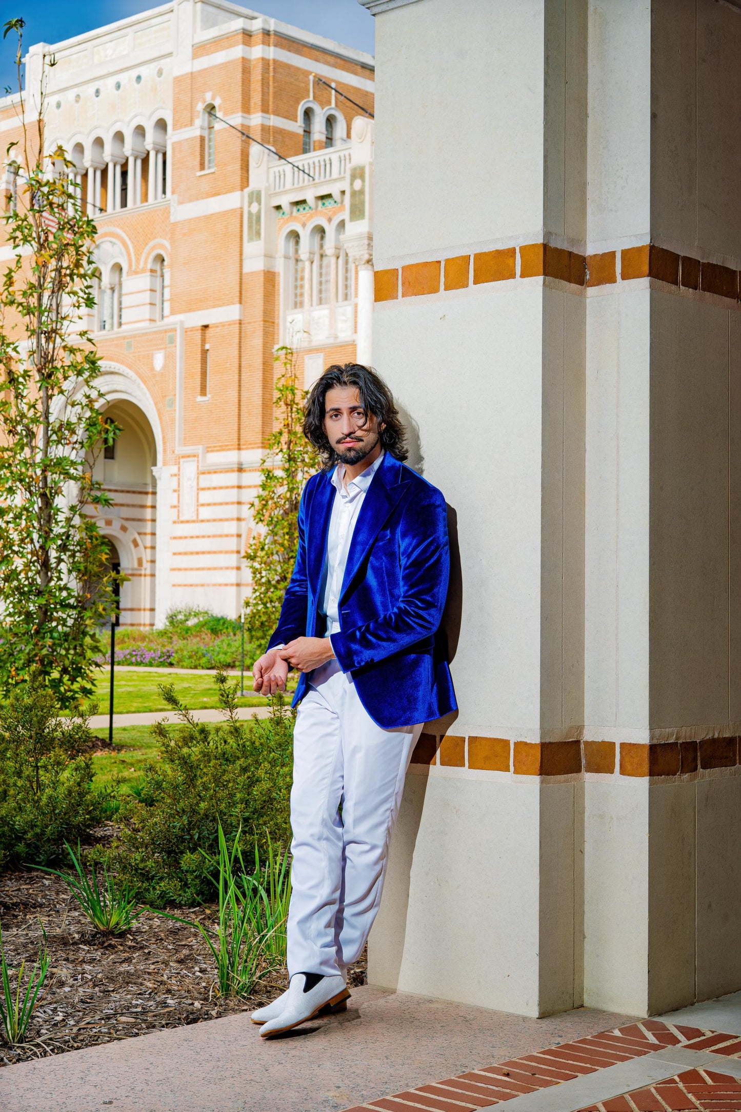 Luxury Royal Blue Velvet Blazer for Men