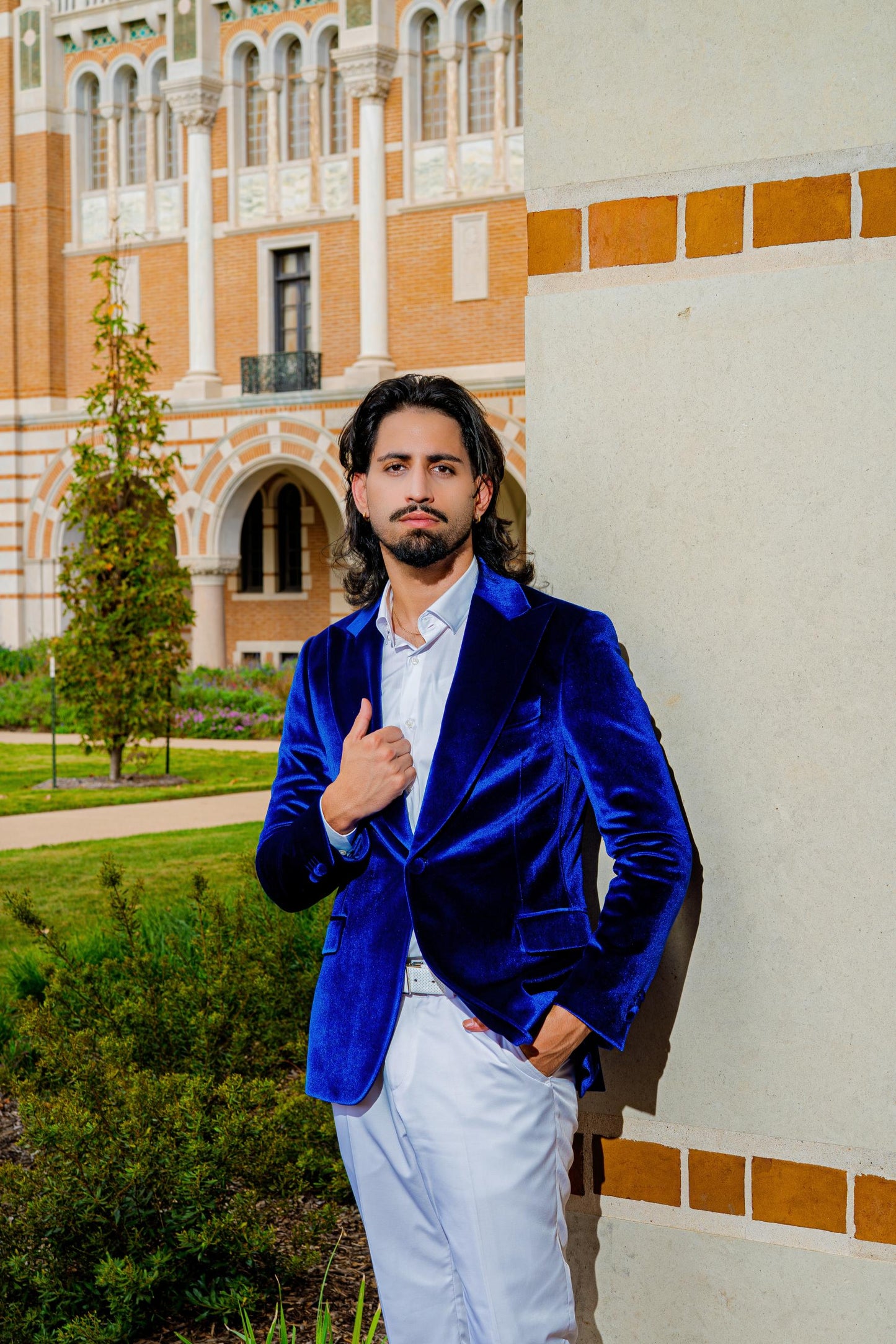Luxury Royal Blue Velvet Blazer for Men