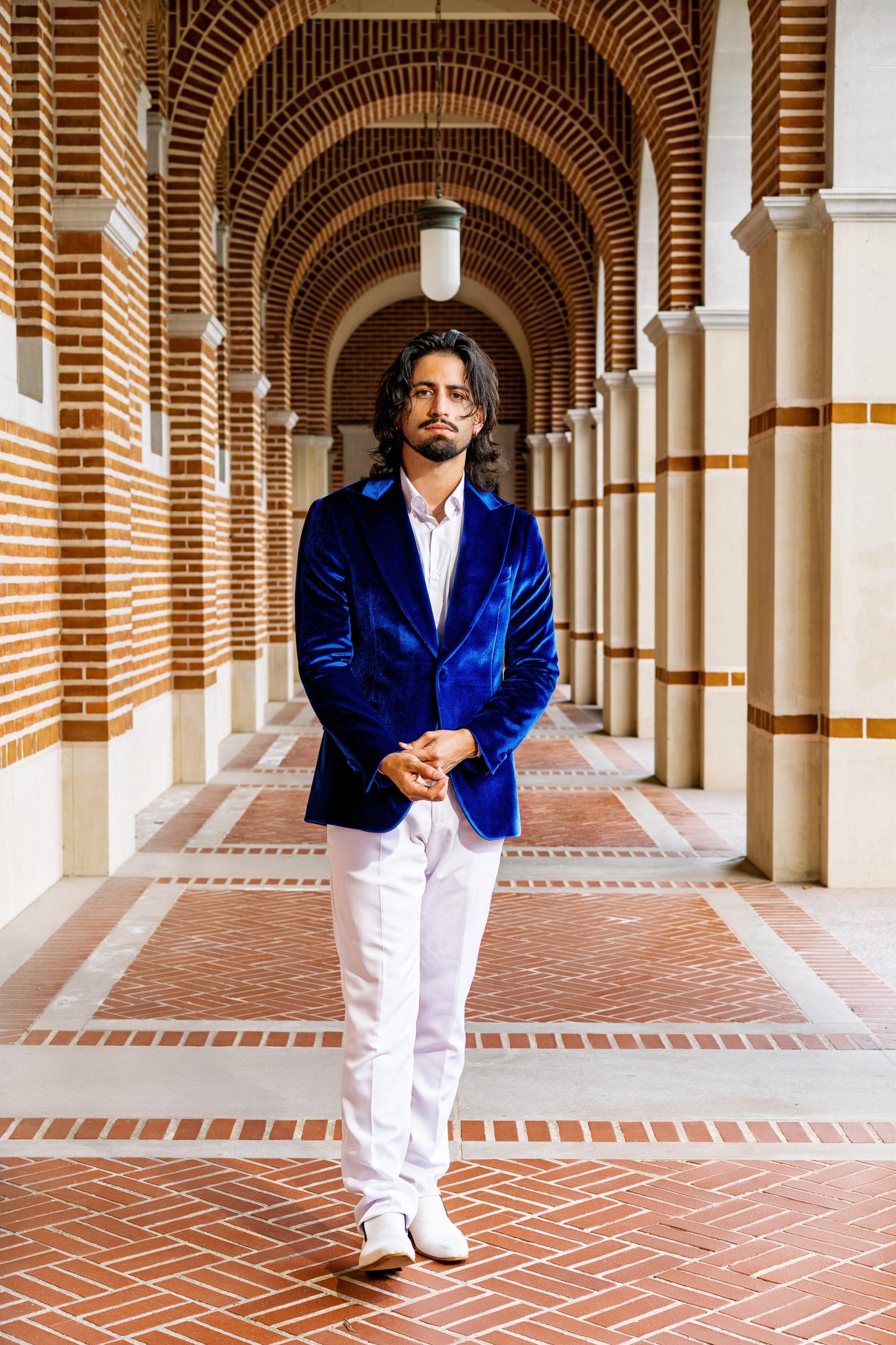 Luxury Royal Blue Velvet Blazer for Men