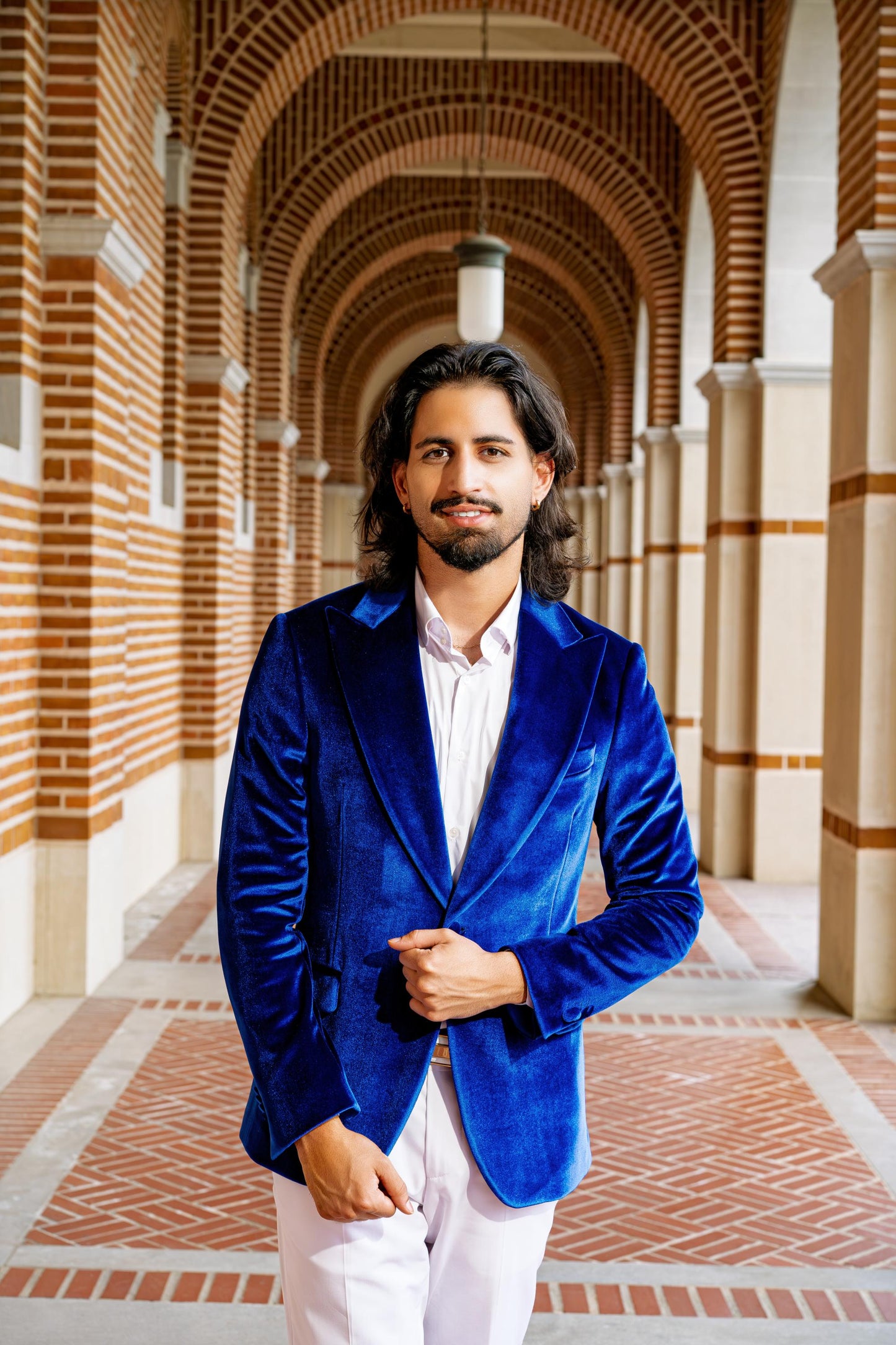 Luxury Royal Blue Velvet Blazer for Men