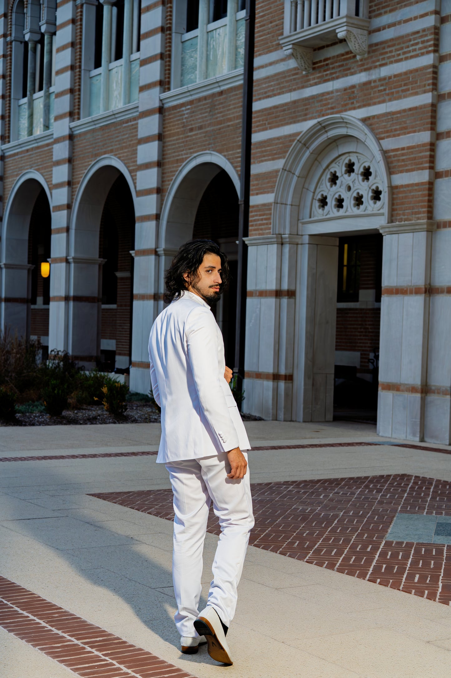 Elegant all-white formal styling