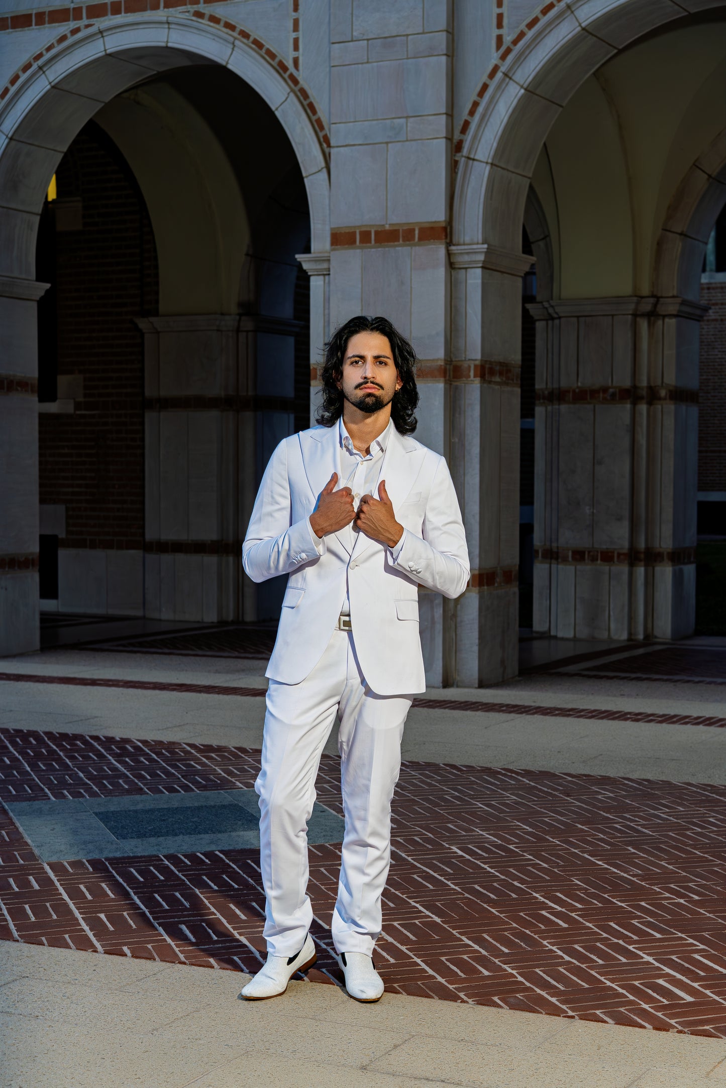 Elegant all-white formal styling