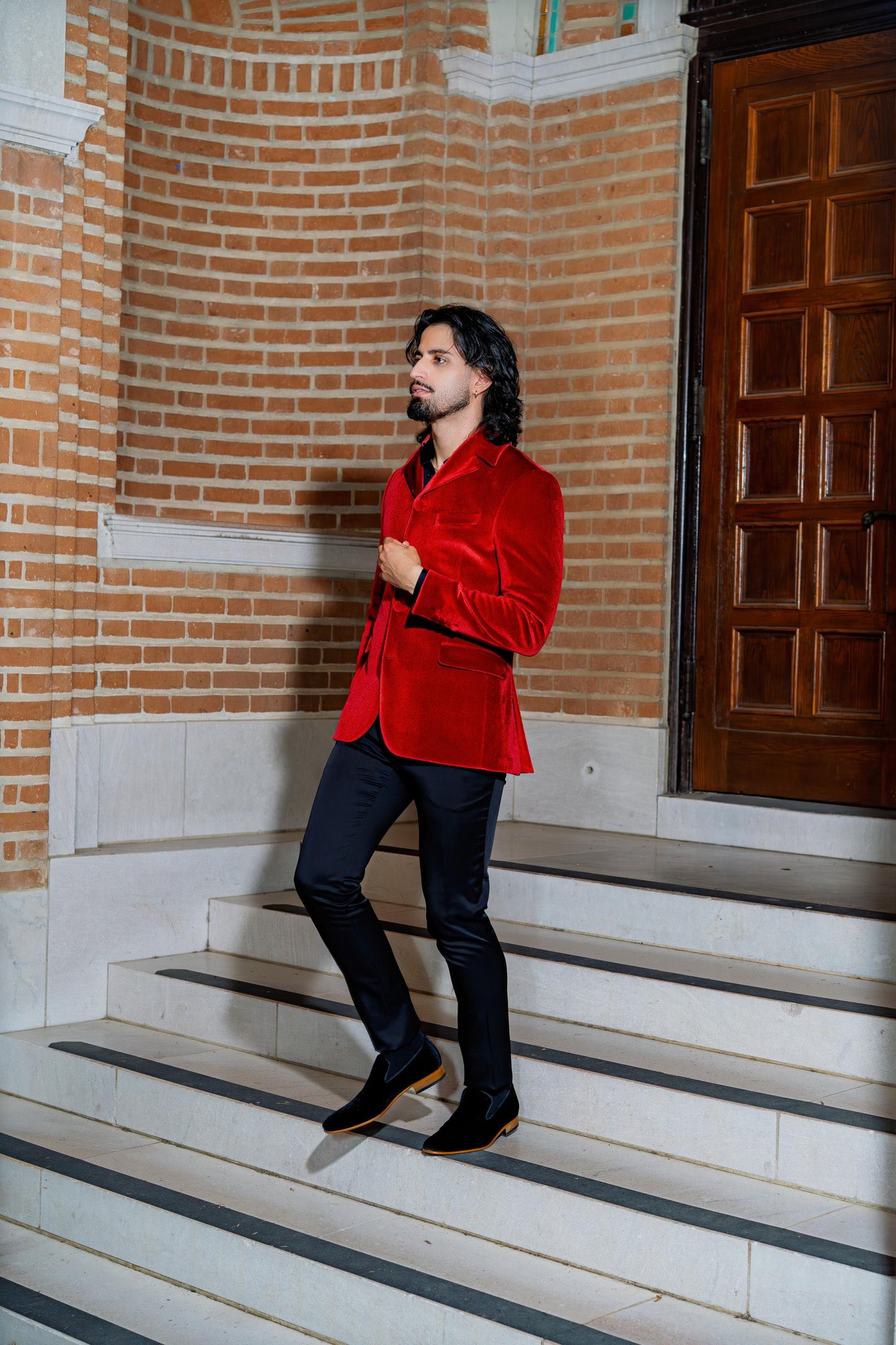 Ruby Red Designer Evening Jacket