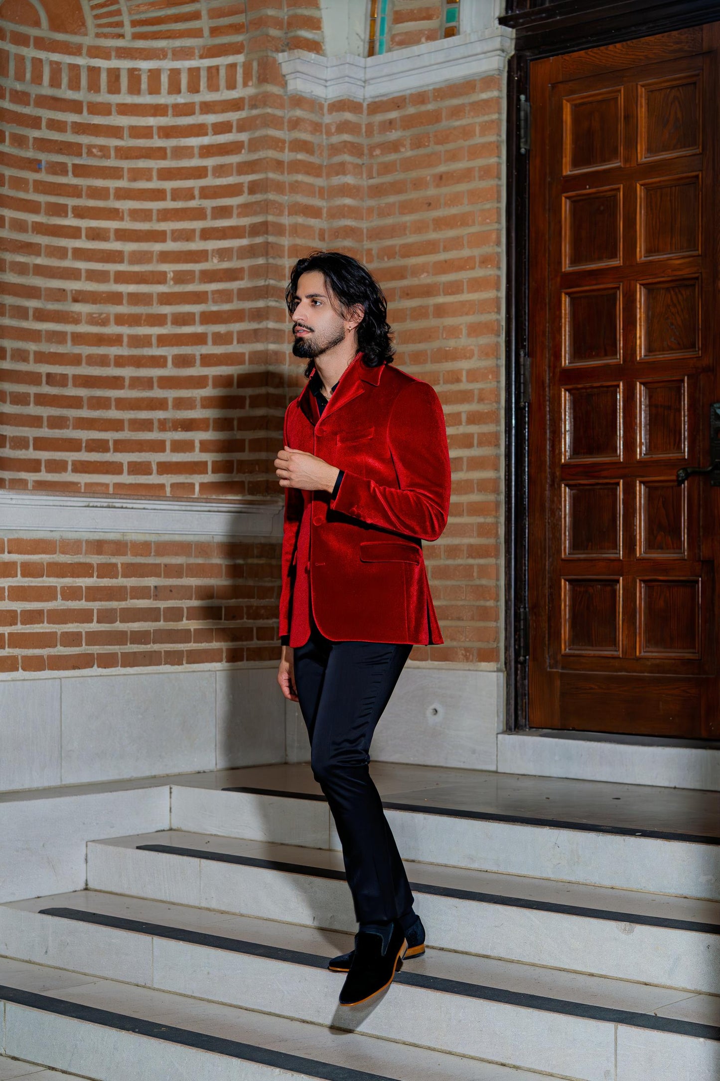 Ruby Red Designer Evening Jacket