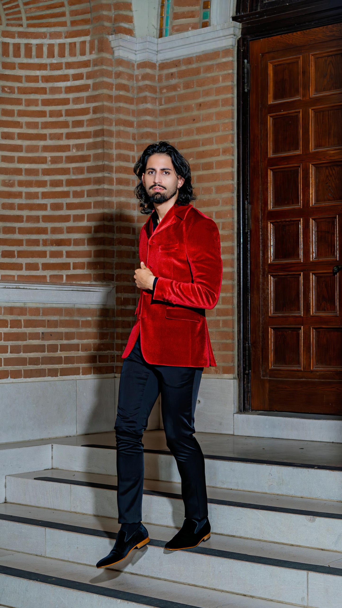 Ruby Red Designer Evening Jacket