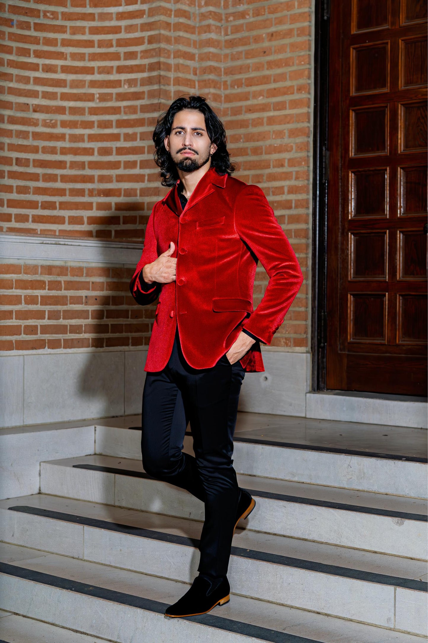 Ruby Red Designer Evening Jacket