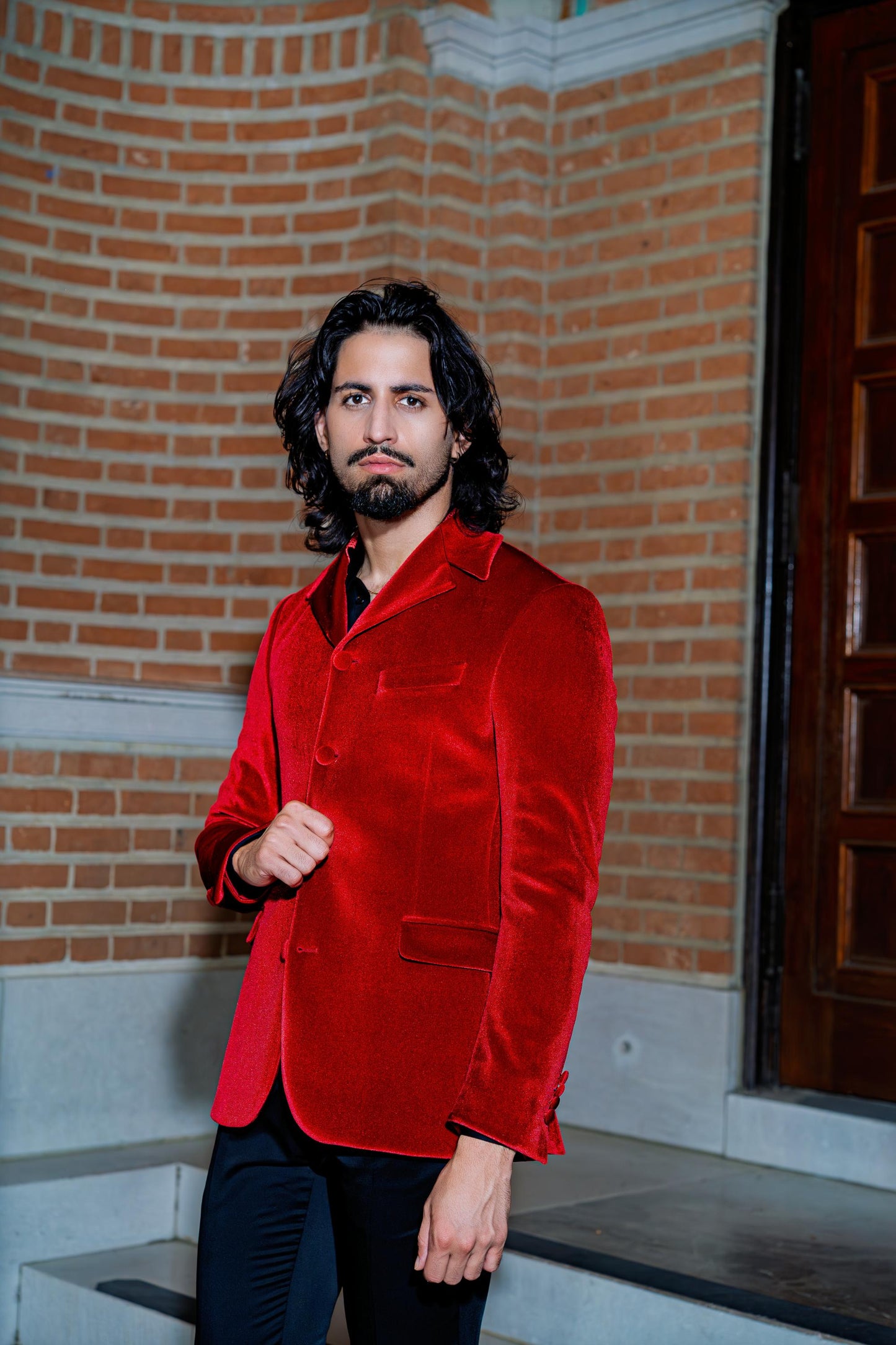 Ruby Red Designer Evening Jacket