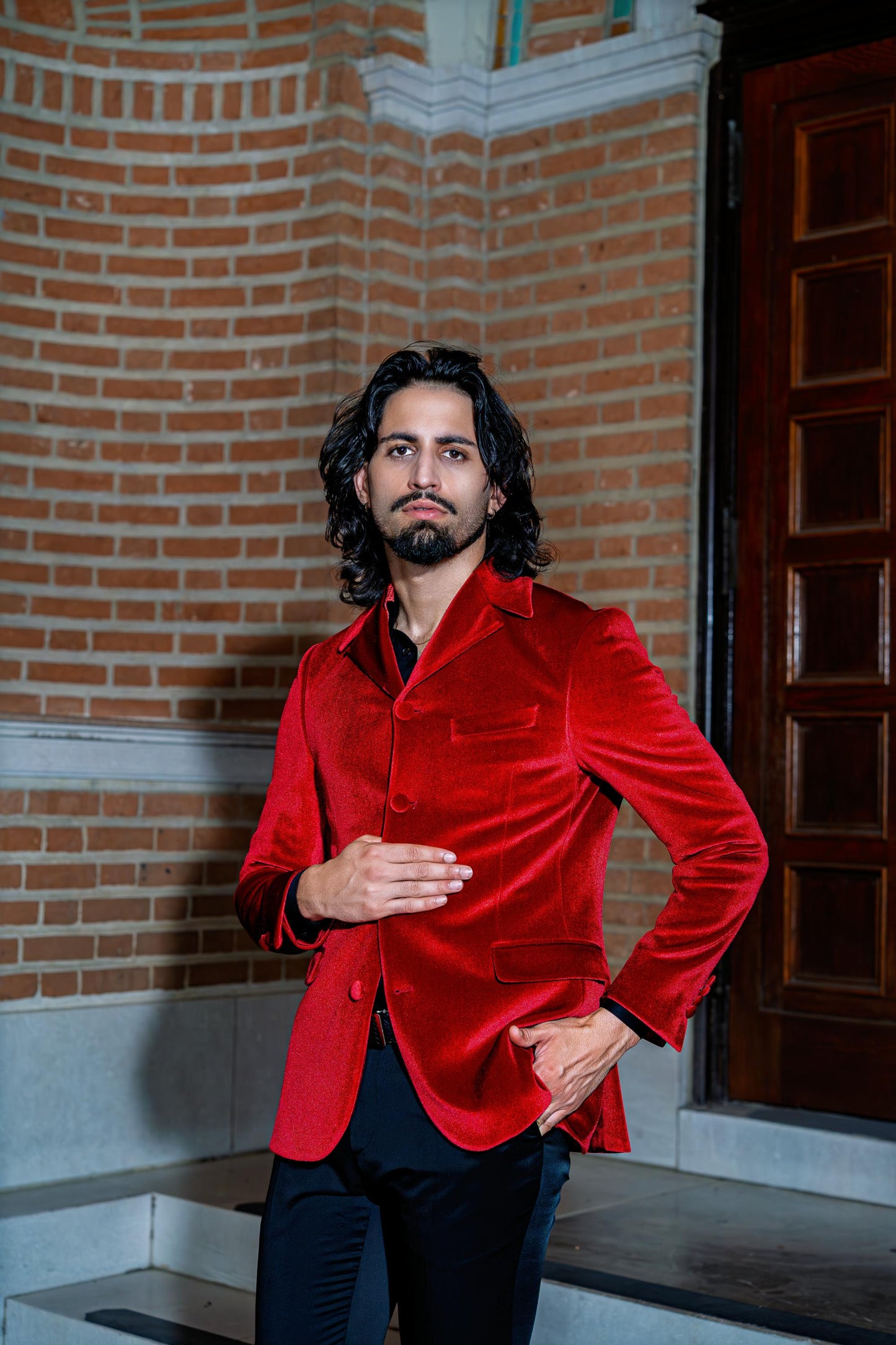 Ruby Red Designer Evening Jacket