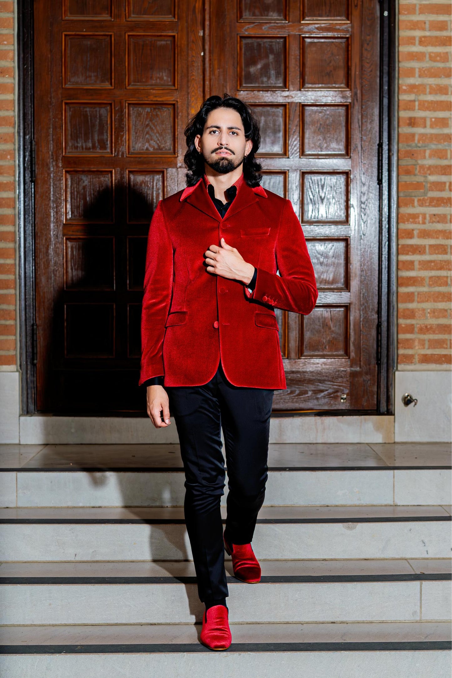 Ruby Red Designer Evening Jacket