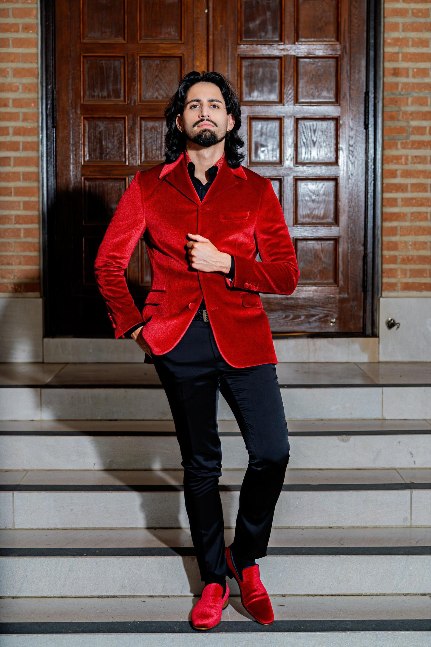 Ruby Red Designer Evening Jacket