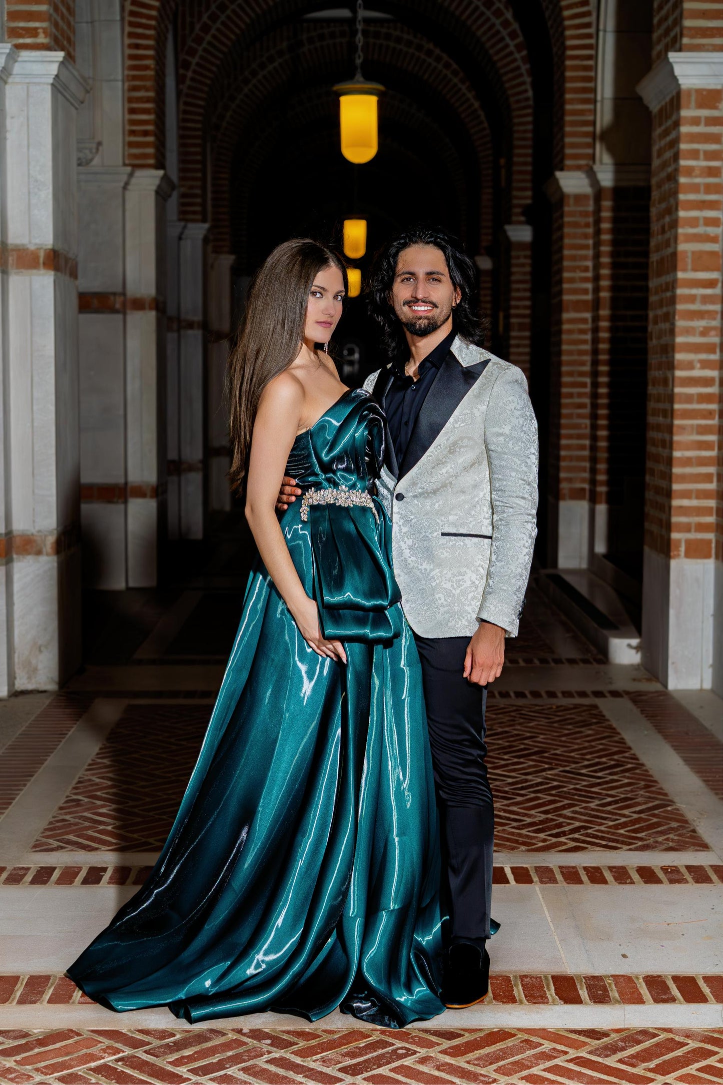 Elegant couple eveningwear styling