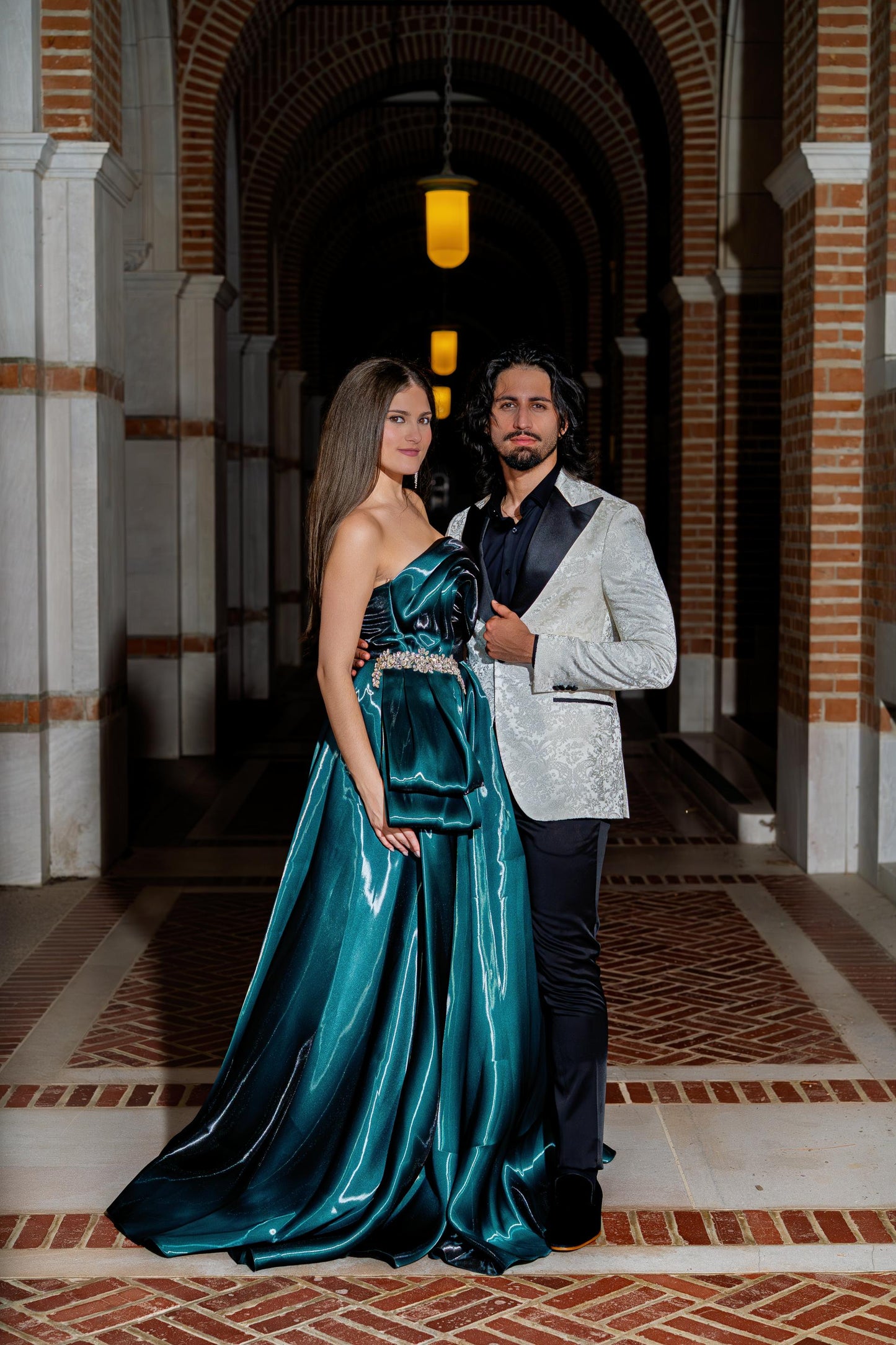 Elegant couple eveningwear styling