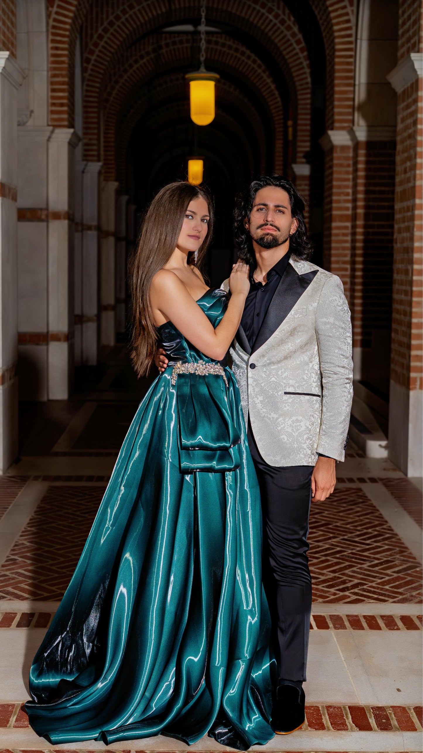 Elegant couple eveningwear styling