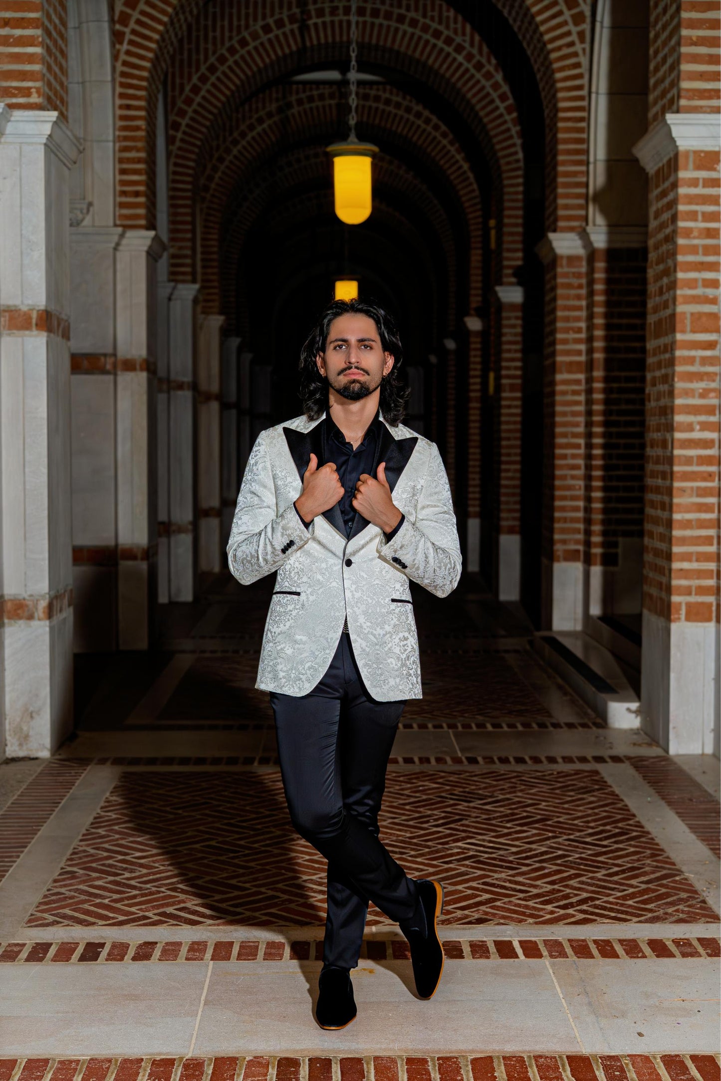 Elegant White Groom Reception Jacket