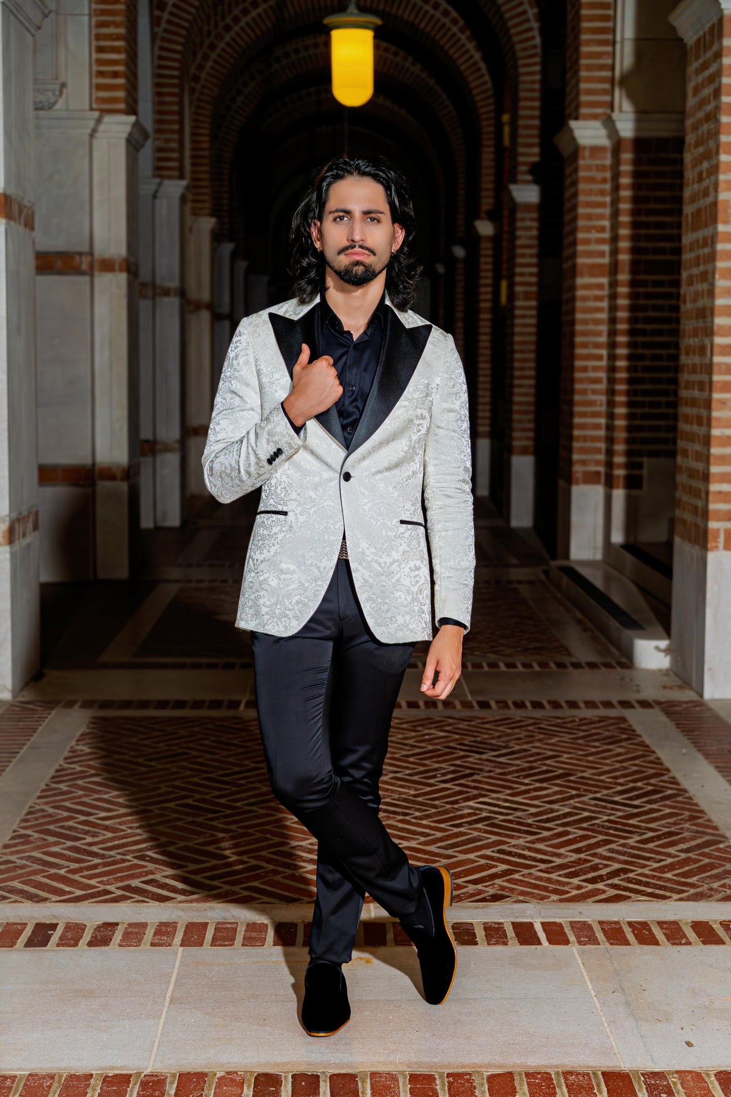 Elegant White Groom Reception Jacket