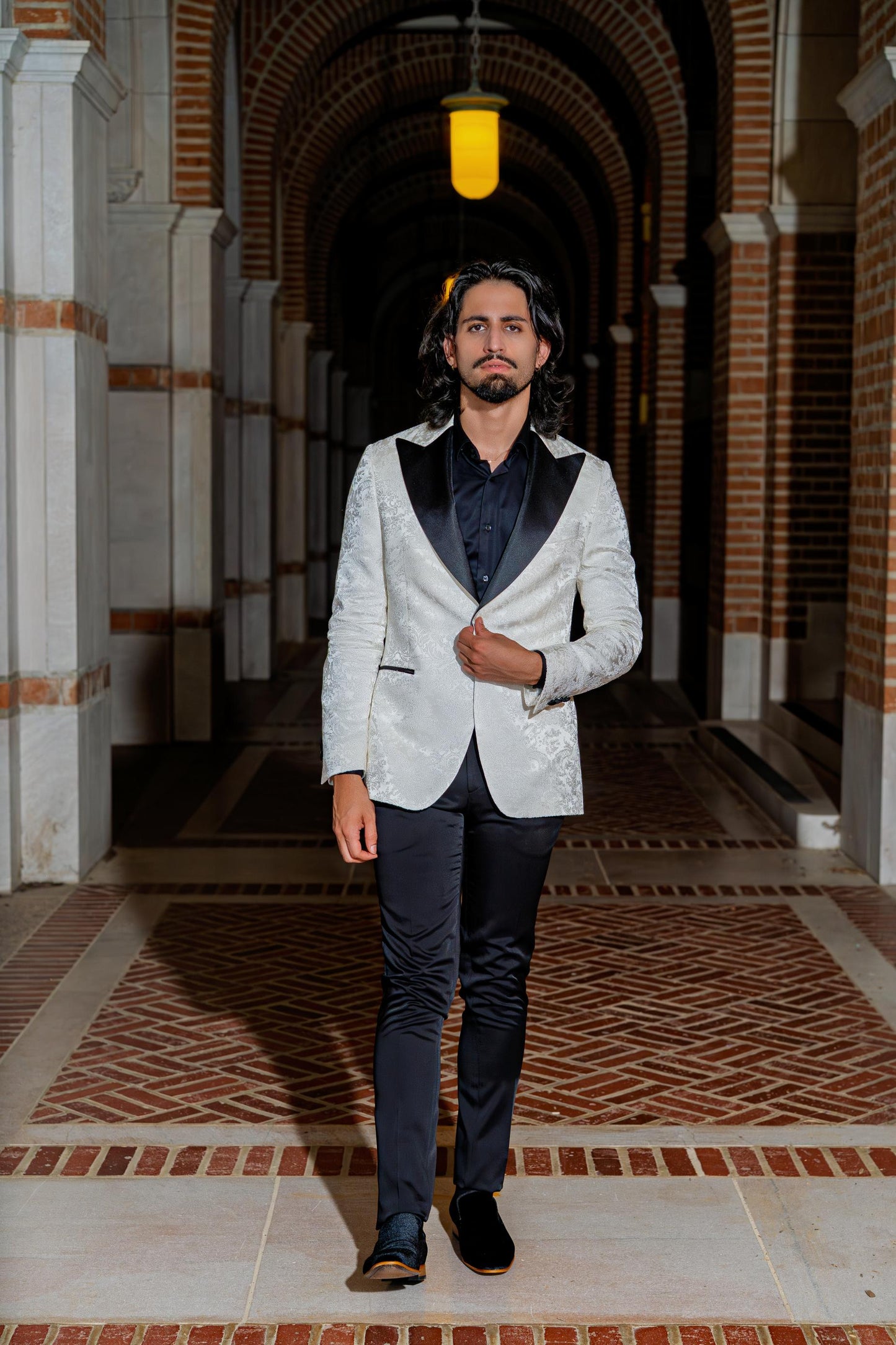 Elegant White Groom Reception Jacket