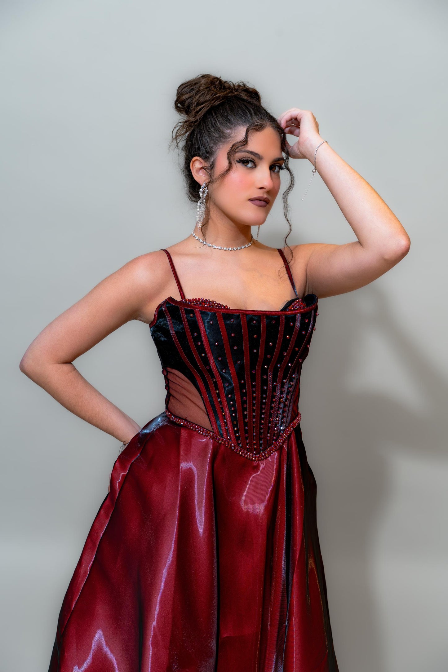 Crimson Royale Corset Gown