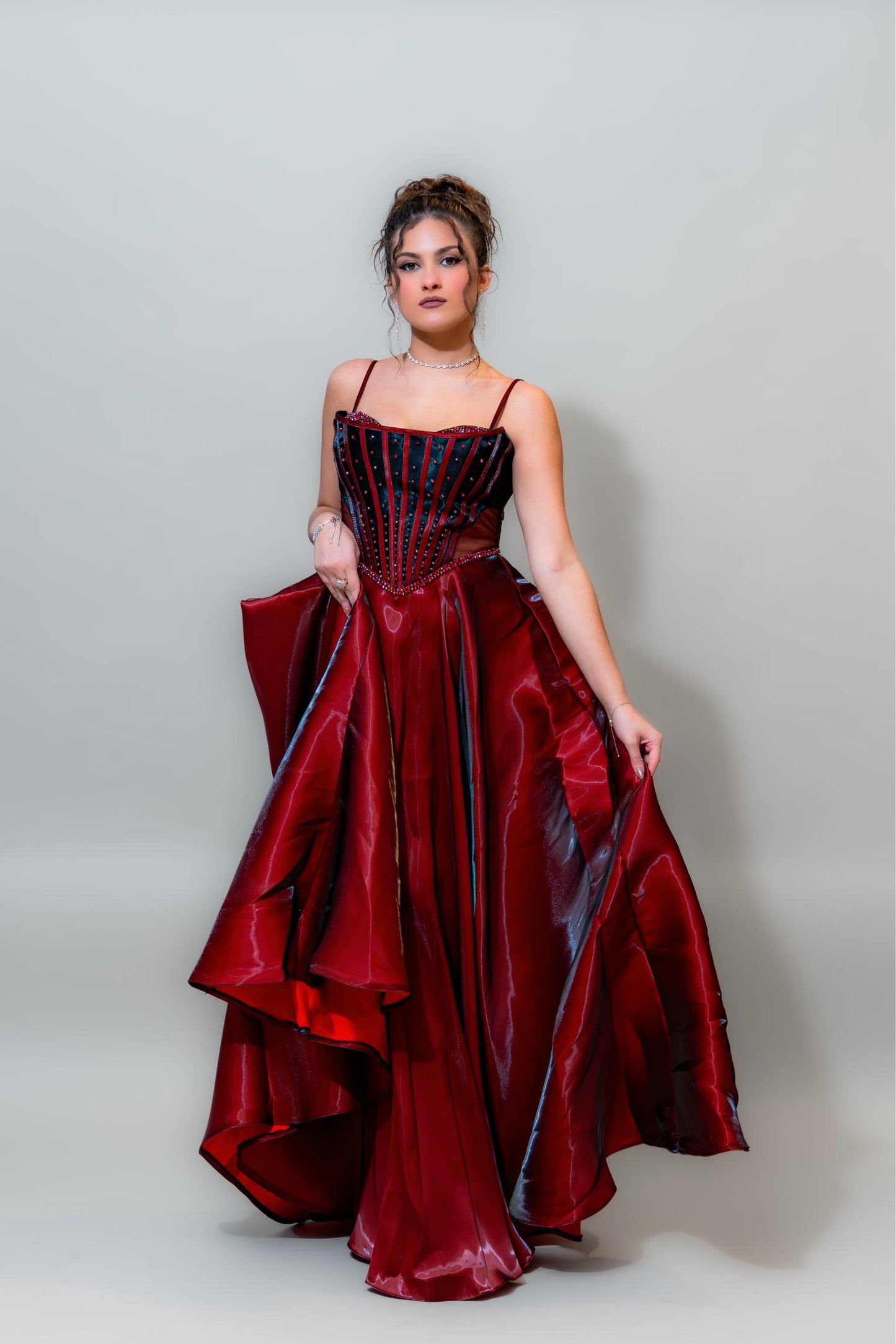 Crimson Royale Corset Gown