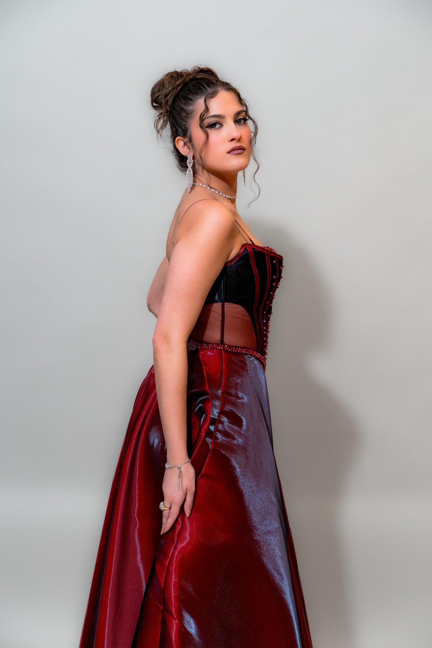 Crimson Royale Corset Gown