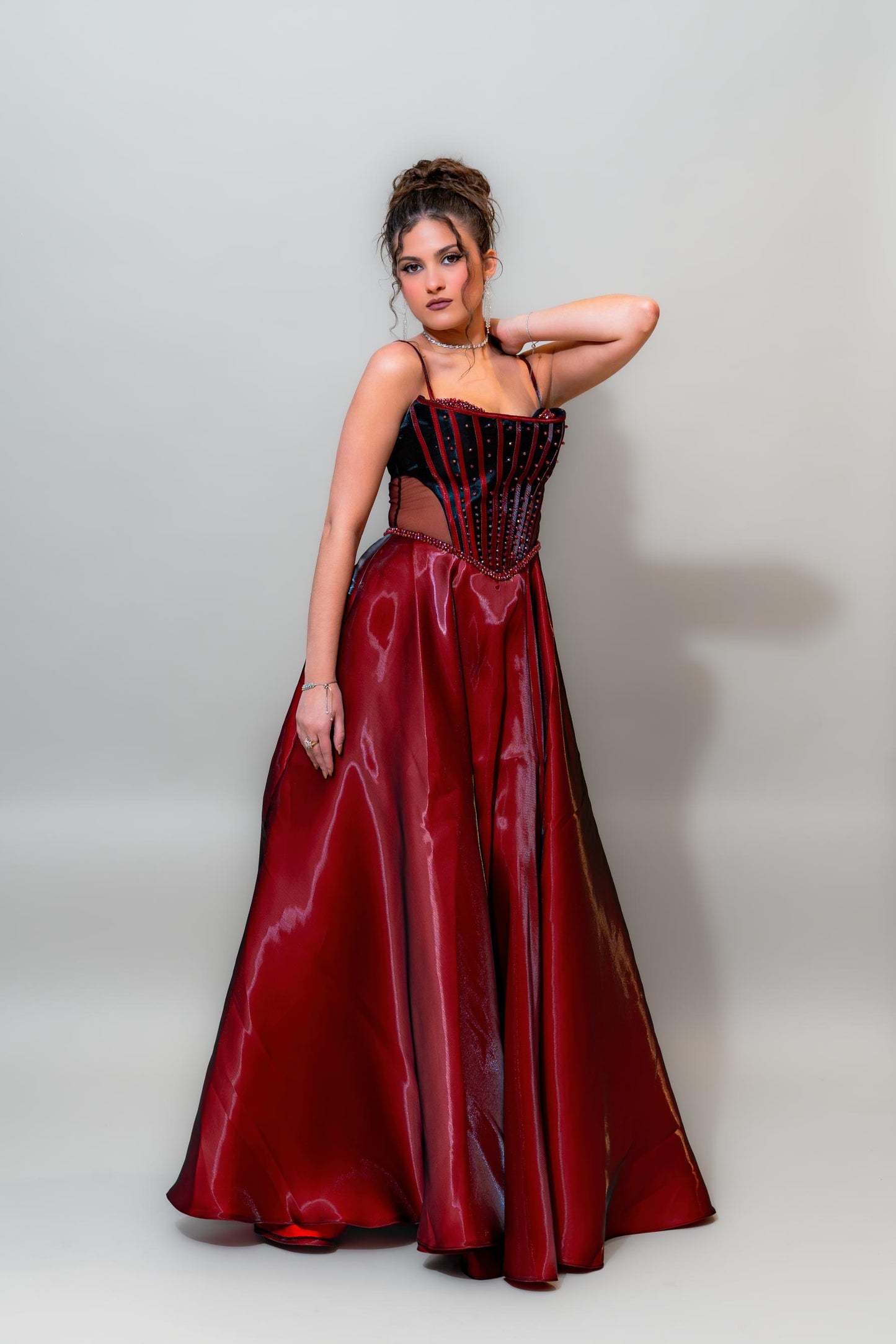 Crimson Royale Corset Gown
