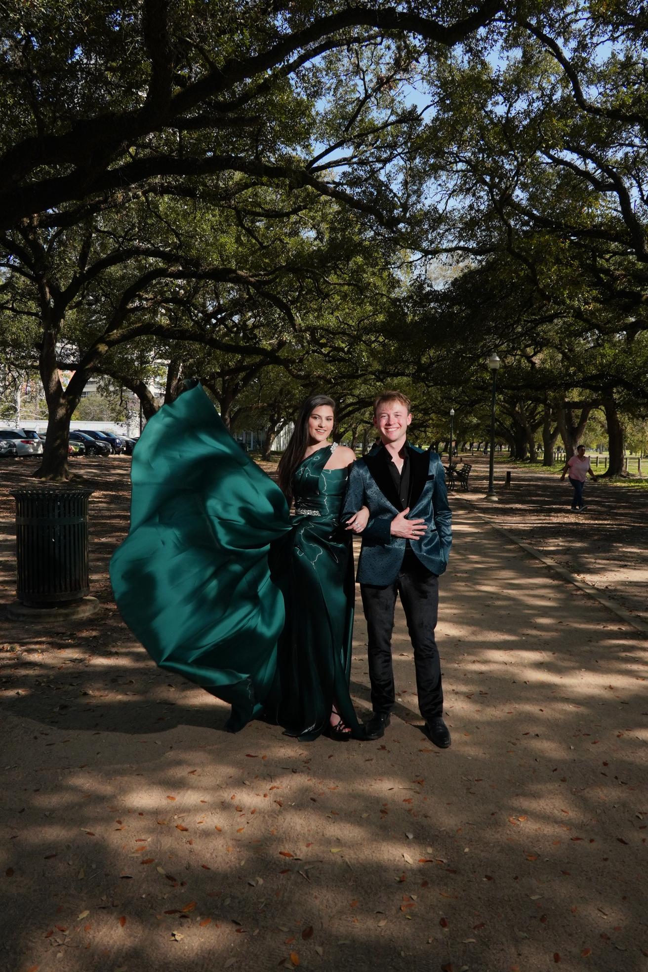 Luxury Emerald Green Festive Dress