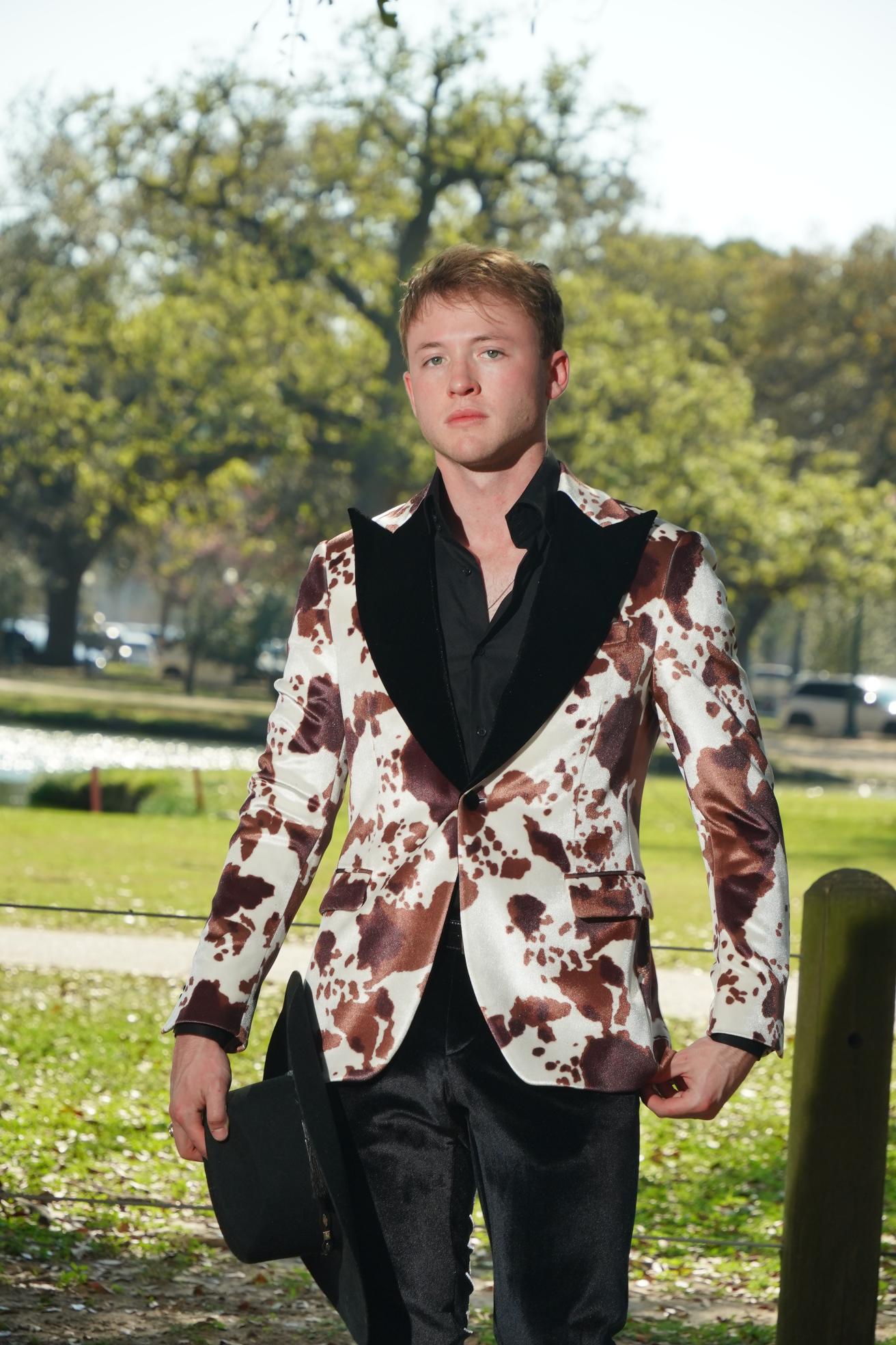 Western Luxe Cow Print Statement Blazer Set