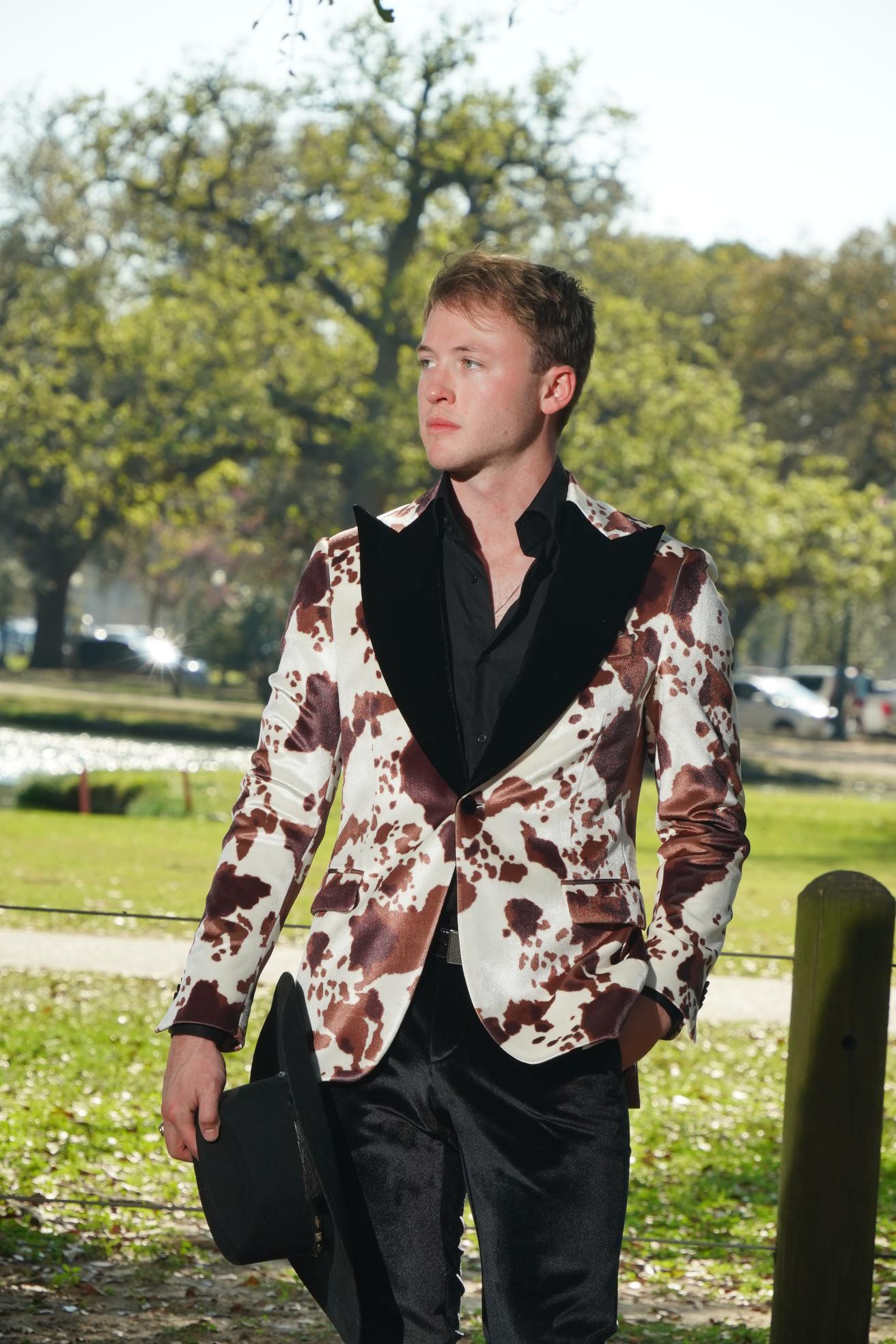 Western Luxe Cow Print Statement Blazer Set