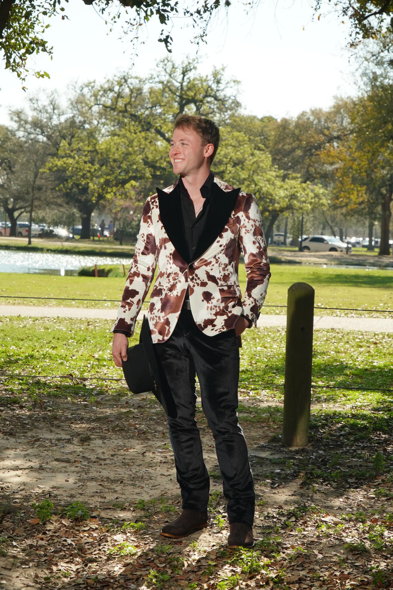 Western Luxe Cow Print Statement Blazer Set