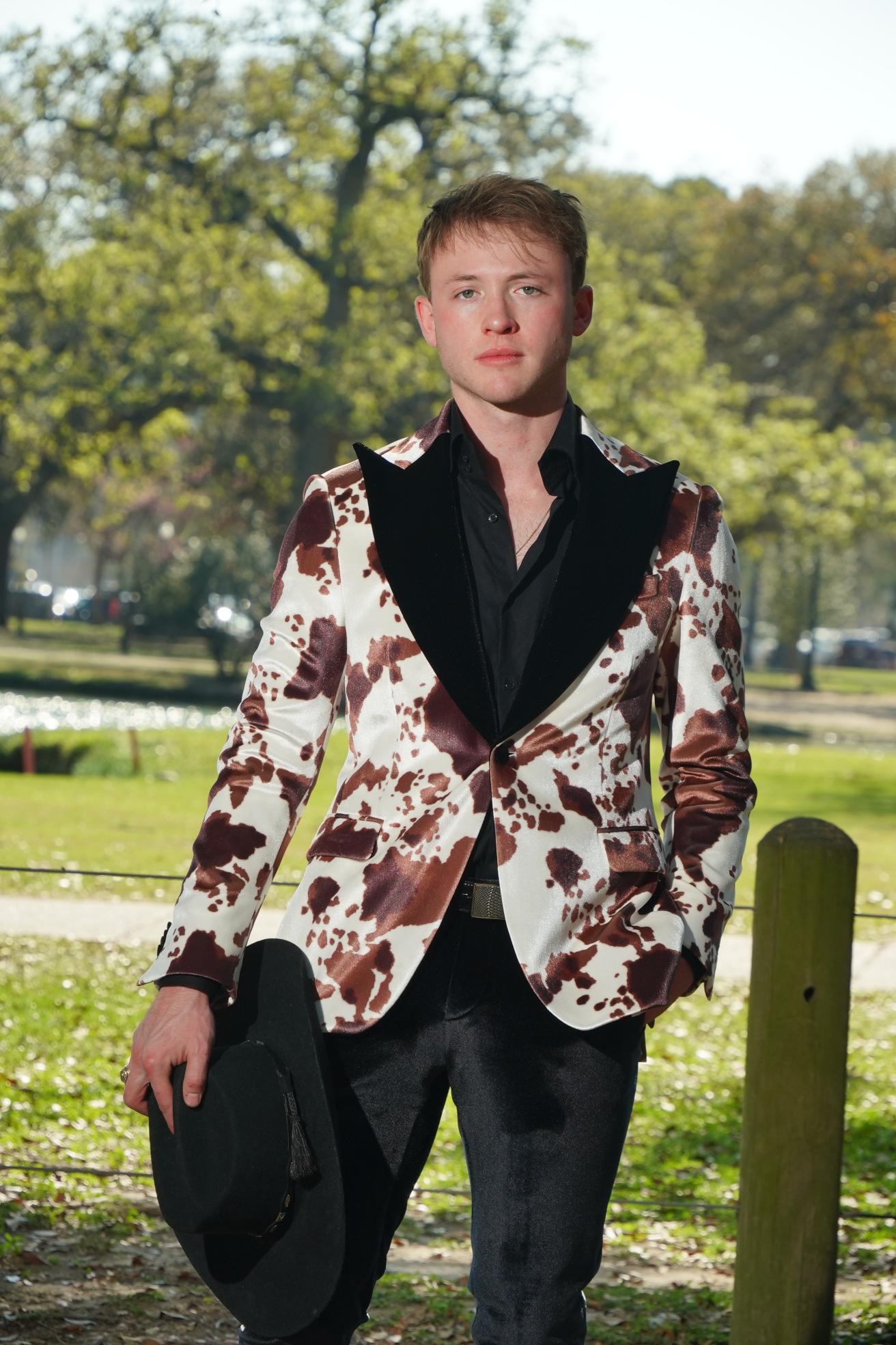 Western Luxe Cow Print Statement Blazer Set