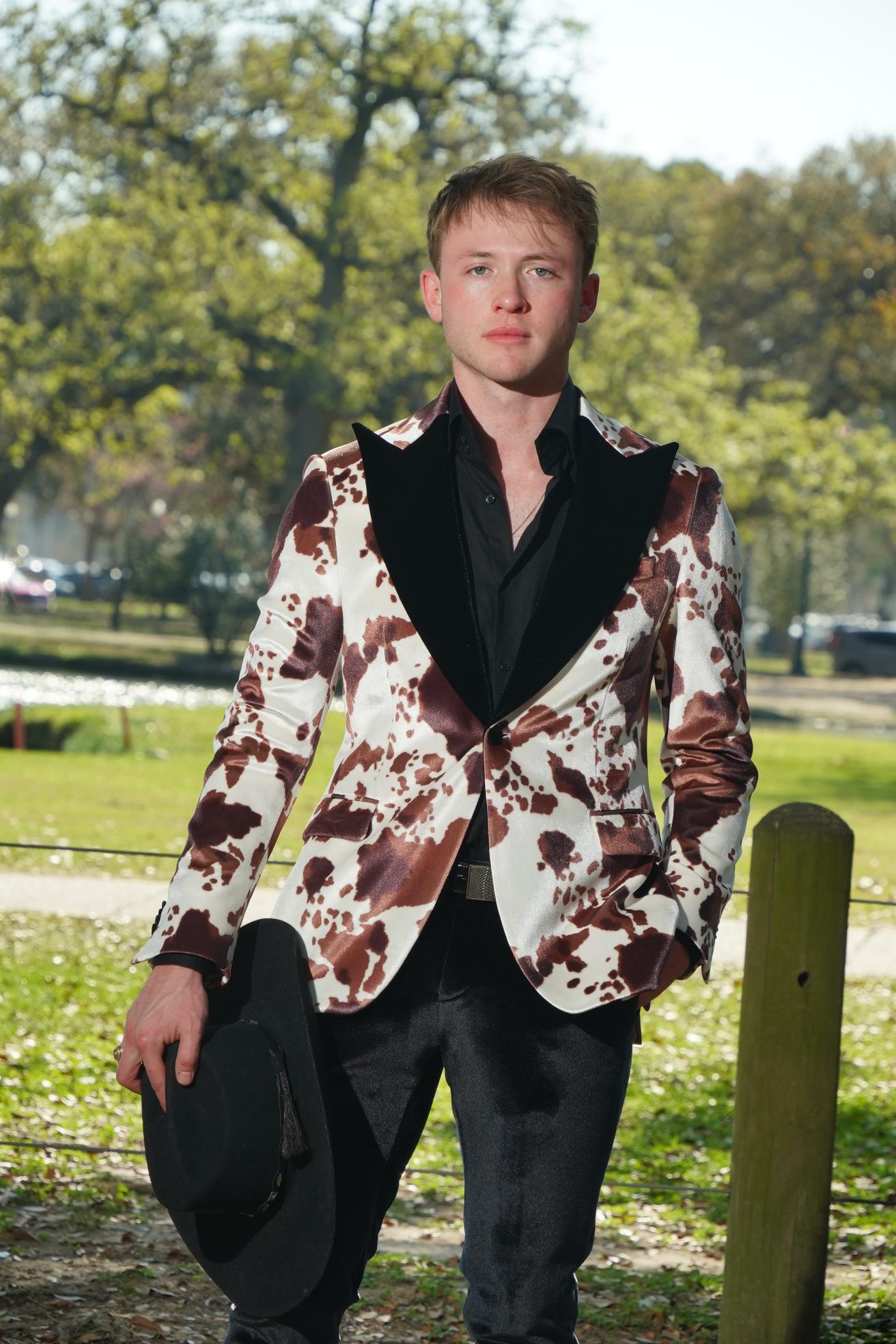 Western Luxe Cow Print Statement Blazer Set
