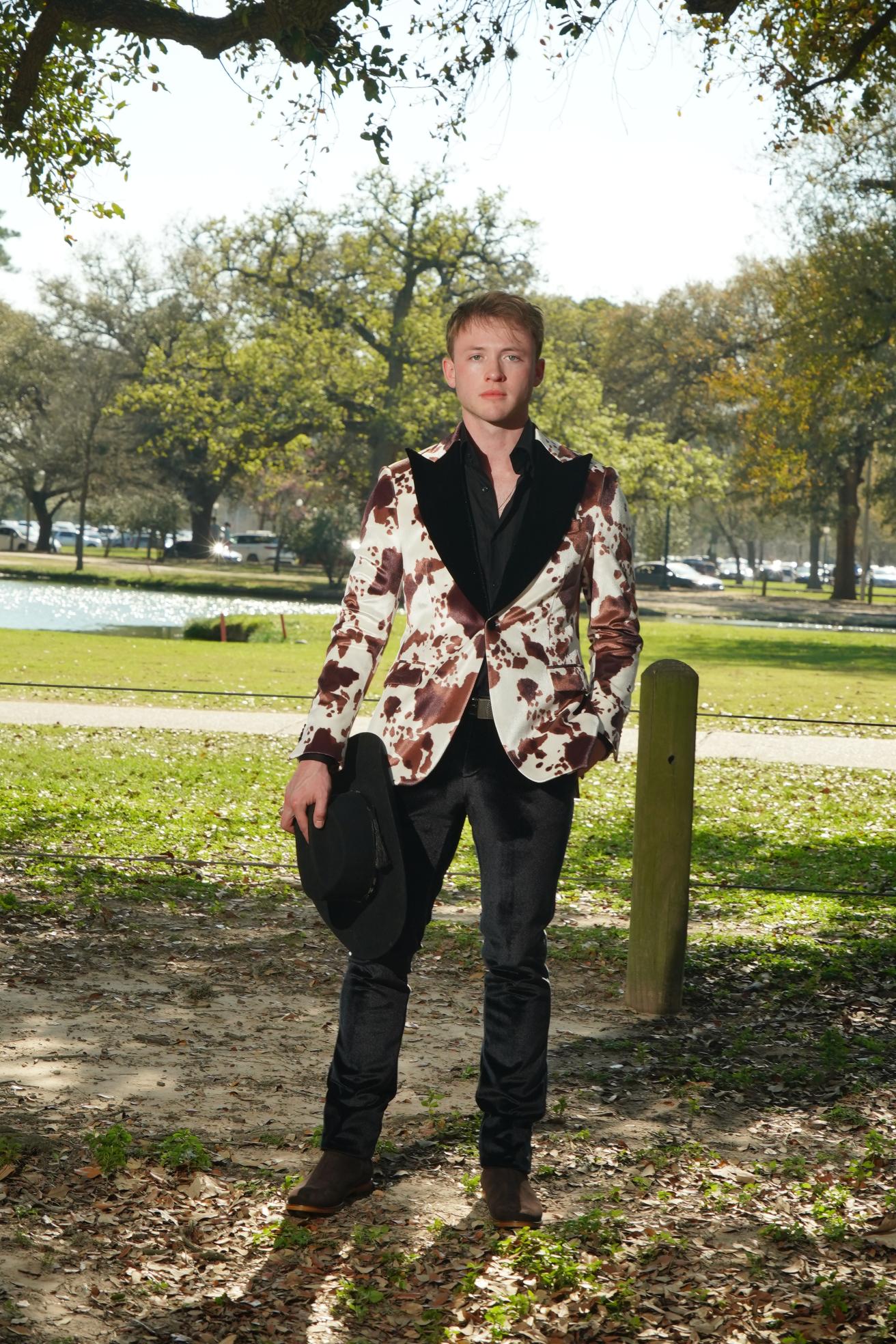 Western Luxe Cow Print Statement Blazer Set