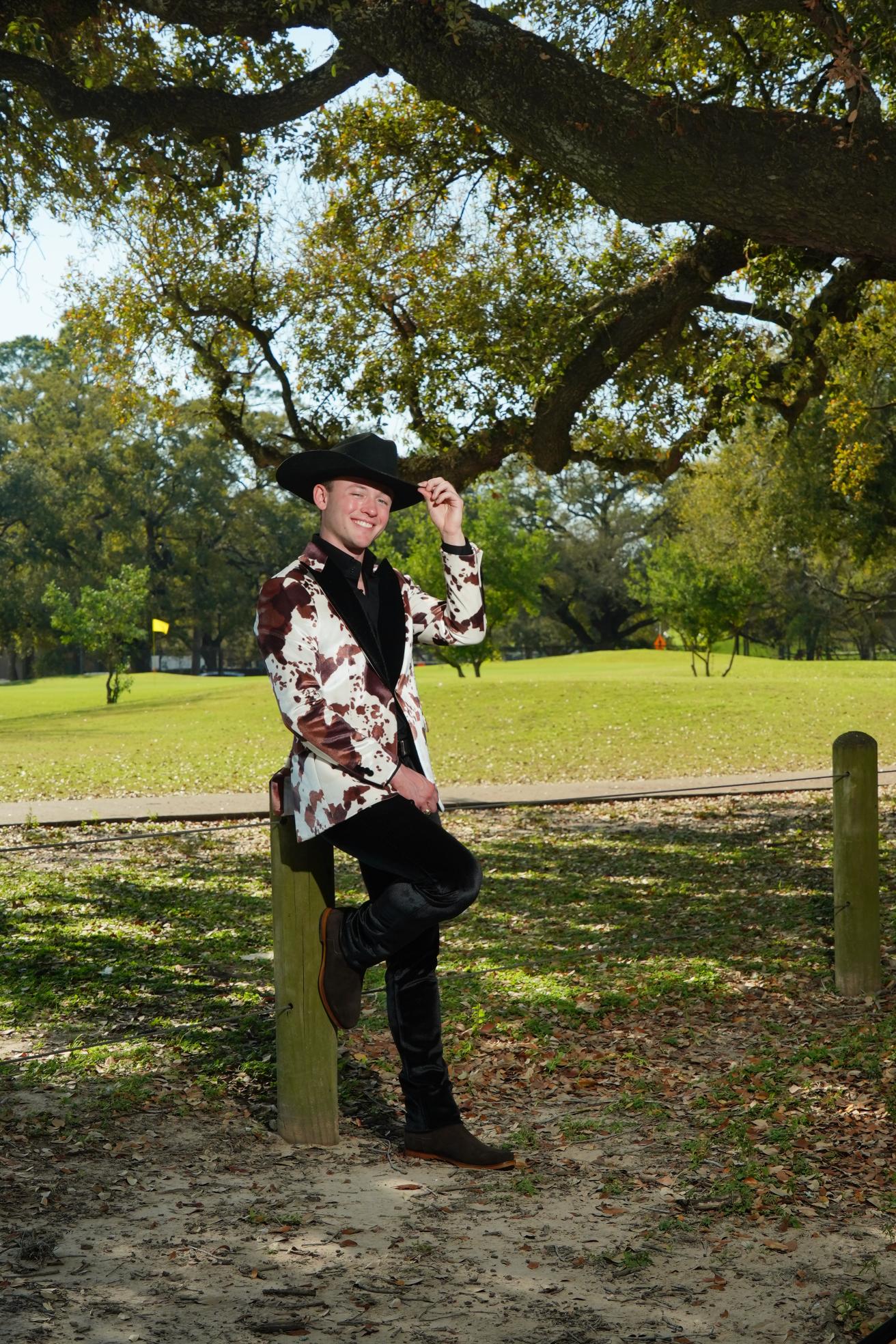 Western Luxe Cow Print Statement Blazer Set