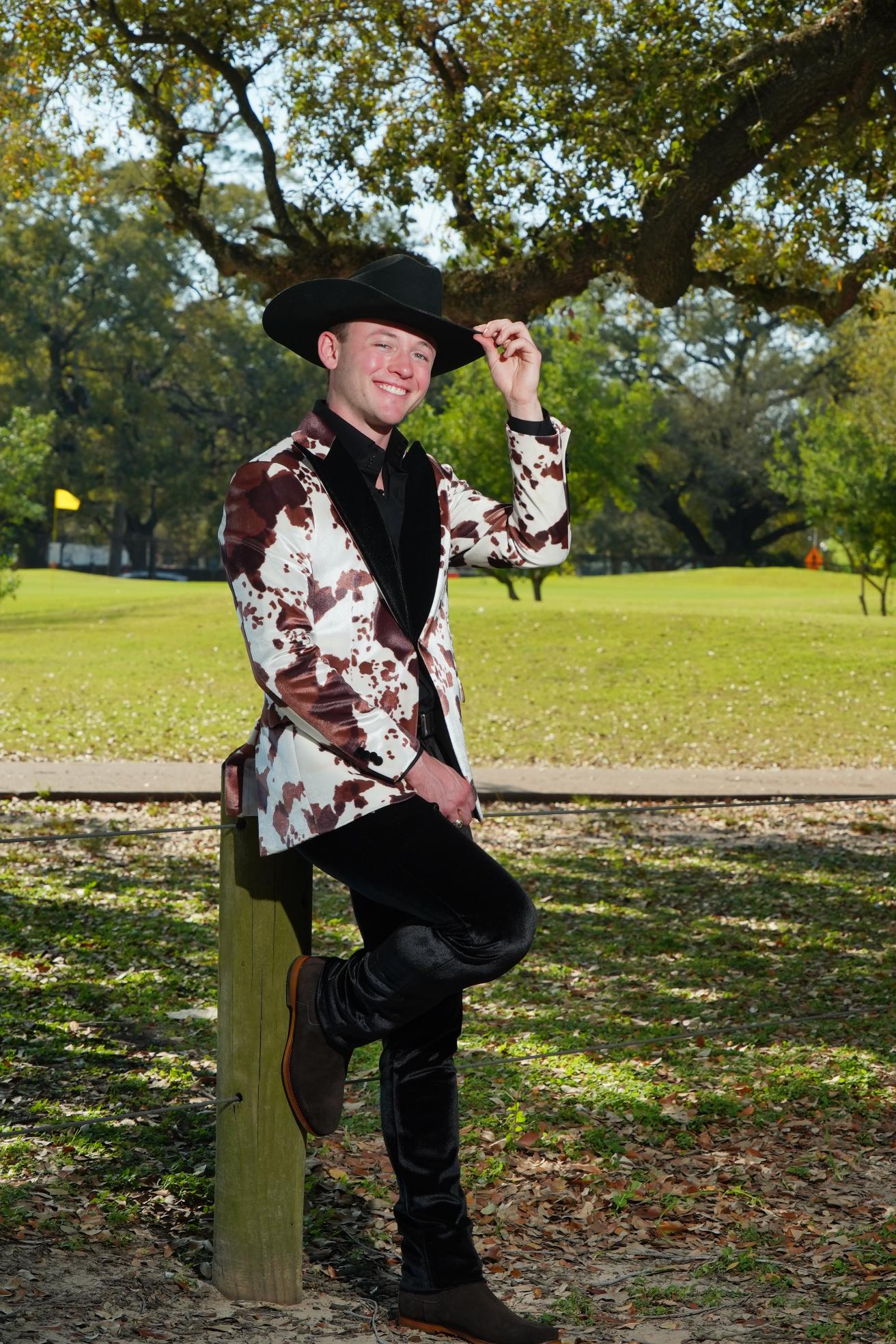 Western Luxe Cow Print Statement Blazer Set